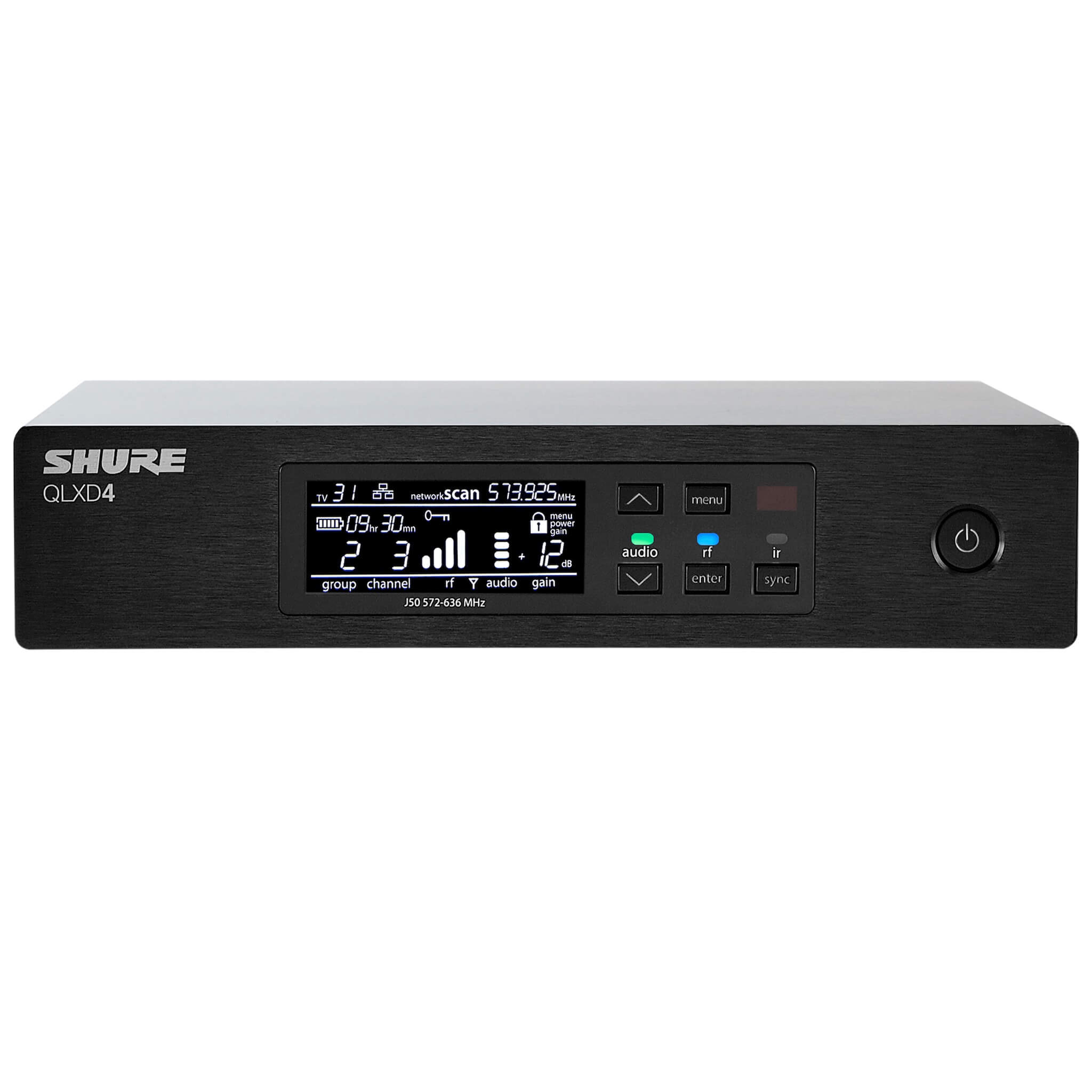 Shure QLXD4 - Digital Wireless Receiver for QLX-D Systems, front