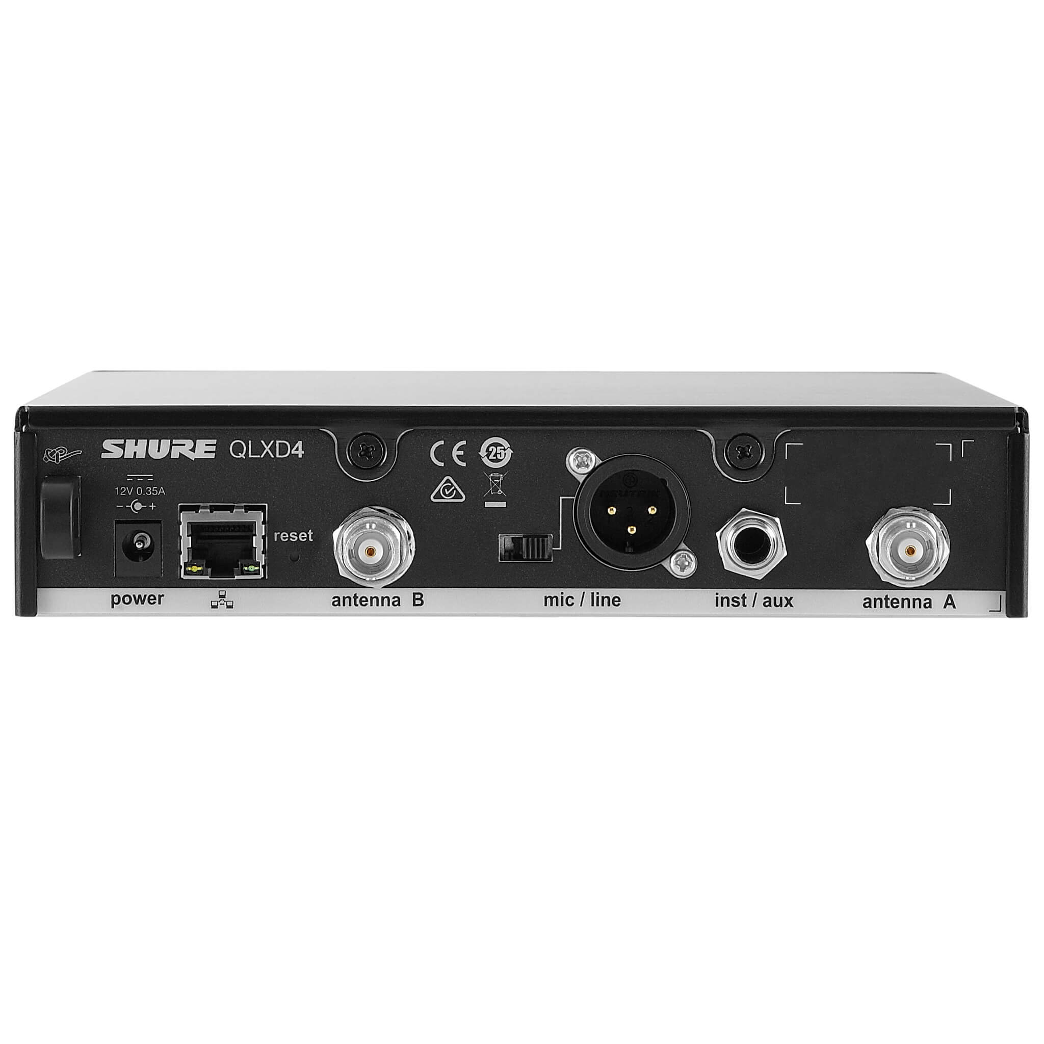 Shure QLXD4 - Digital Wireless Receiver for QLX-D Systems, rear
