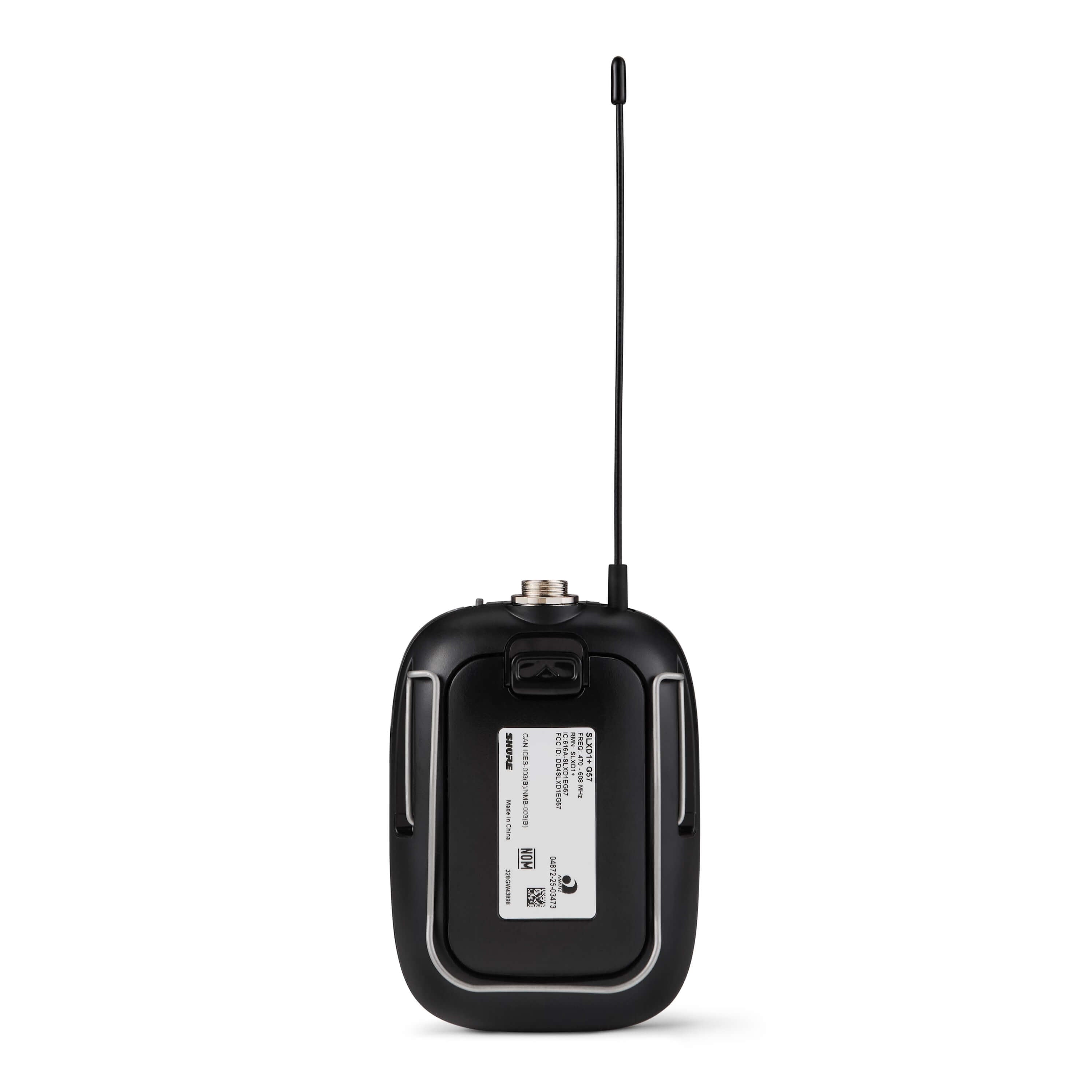 Shure SLXD1+ Digital Wireless Bodypack Transmitter, rear