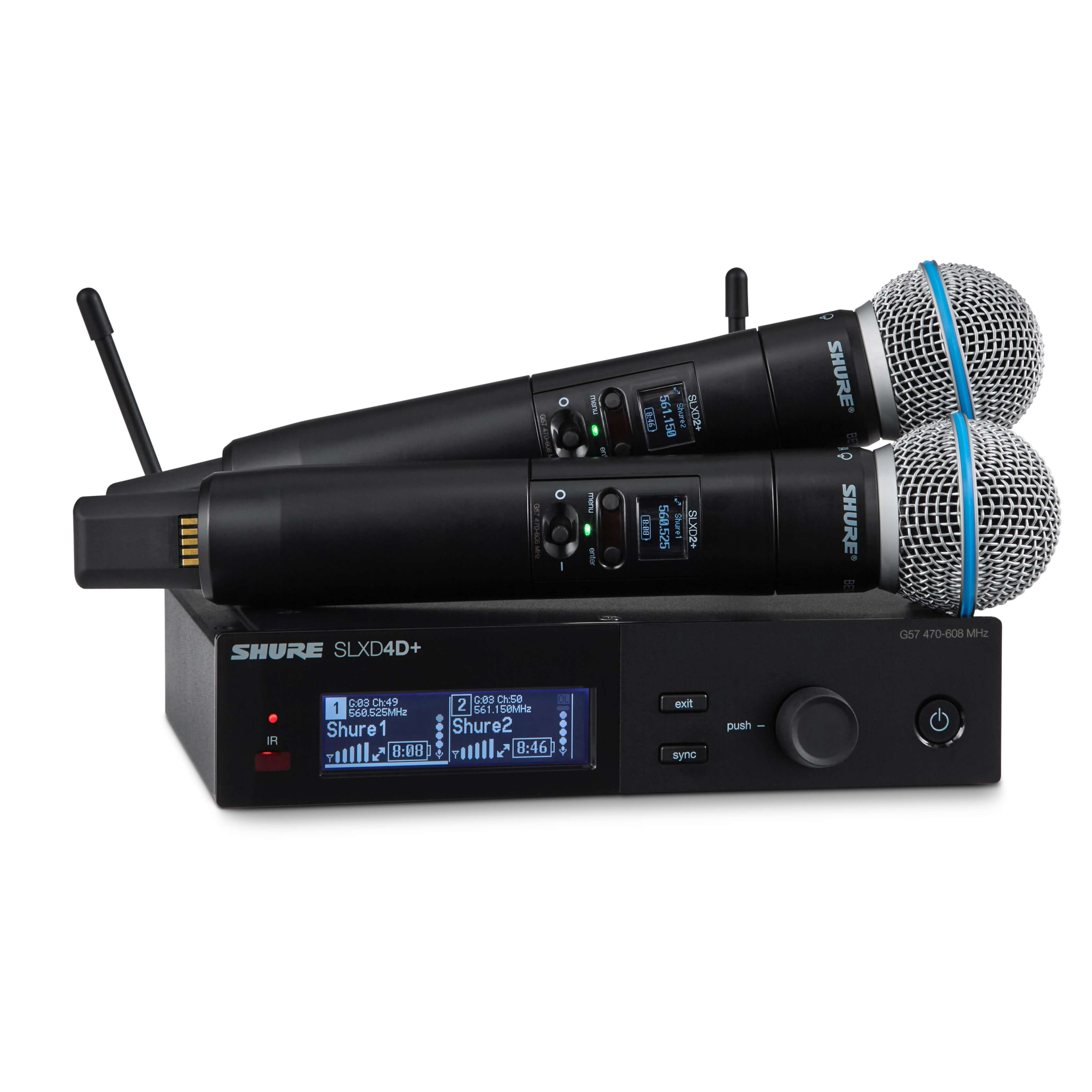 Shure SLXD24D+/B58 - Dual Wireless Handheld System with 2 SLXD2+/B58 microphones