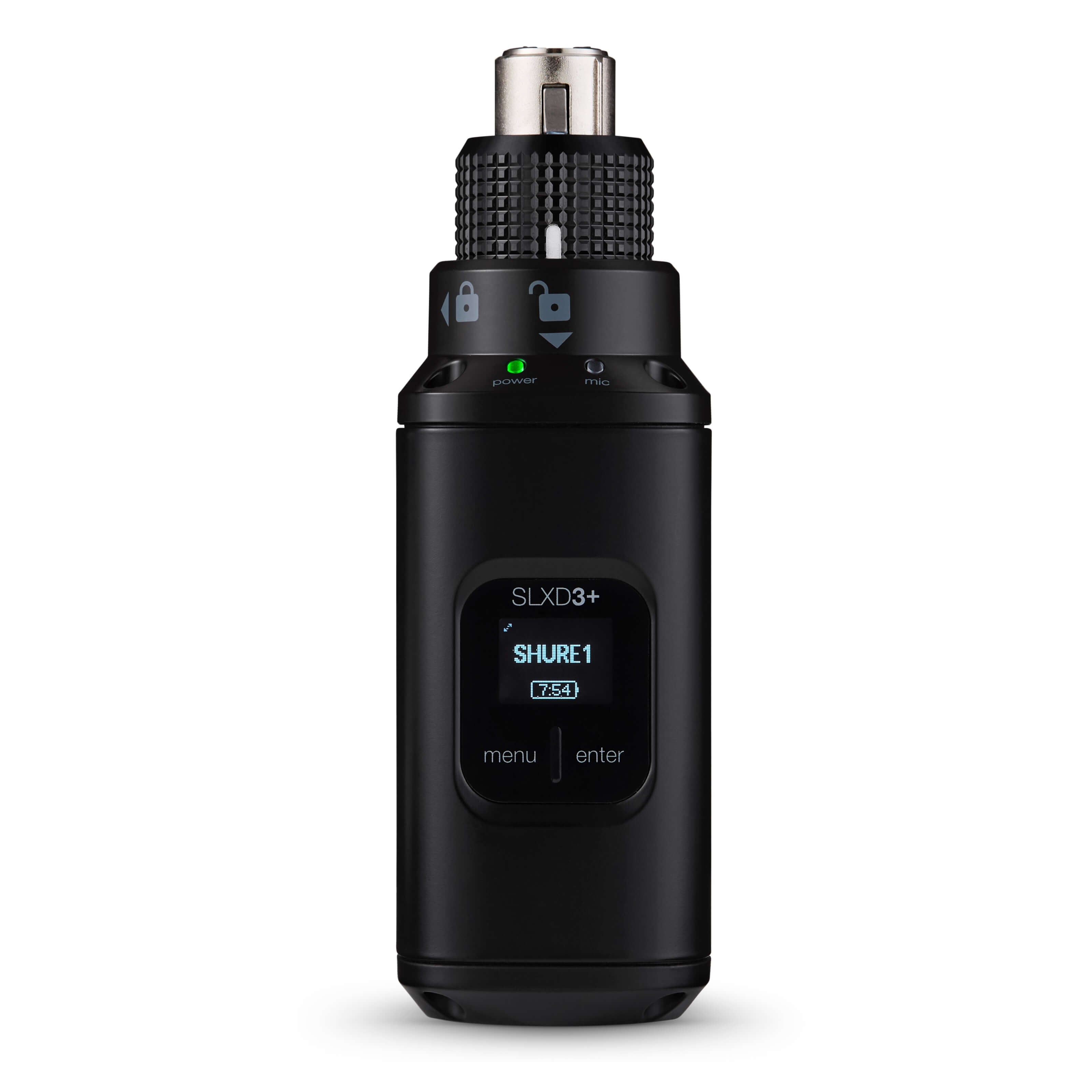 Shure SLXD3+ Digital Wireless Plug-On Transmitter, front