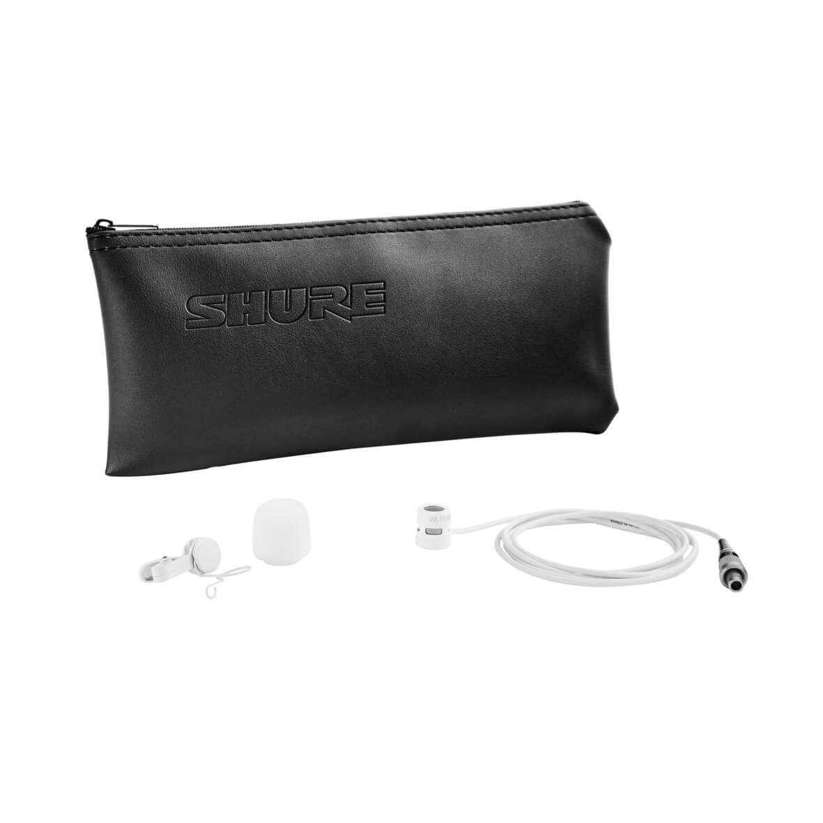 Shure WL185M - Microflex Low-profile Cardioid Lavalier Microphone, white with bag