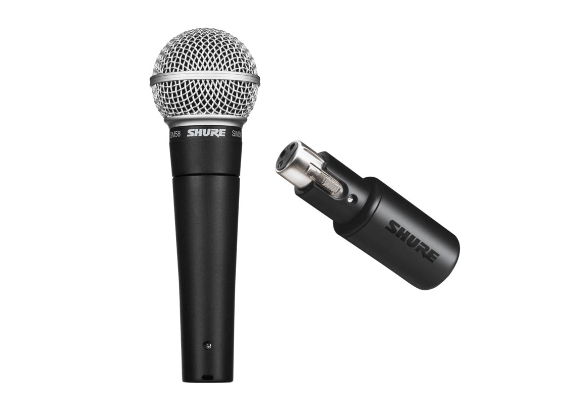 Shure MVX2U - Digital Audio Interface, shown with SM58