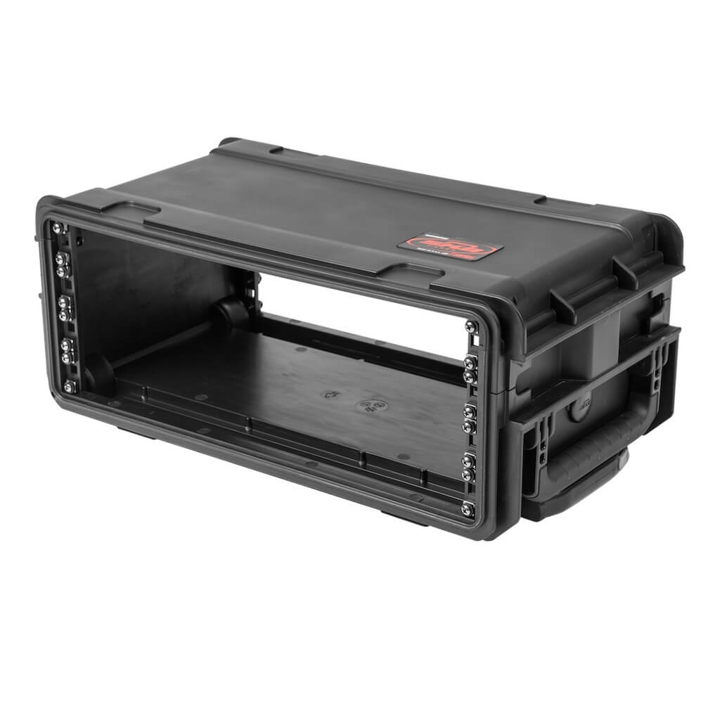 SKB Cases 3i-4U11-W - 4U Injection Molded Carry-On Rack Case, angle empty