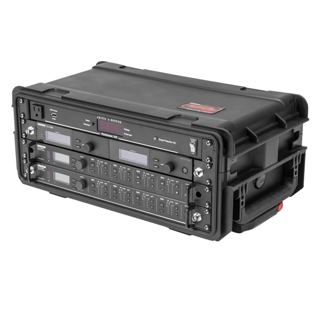 SKB Cases 3i-4U11-W - 4U Injection Molded Carry-On Rack Case, angle full