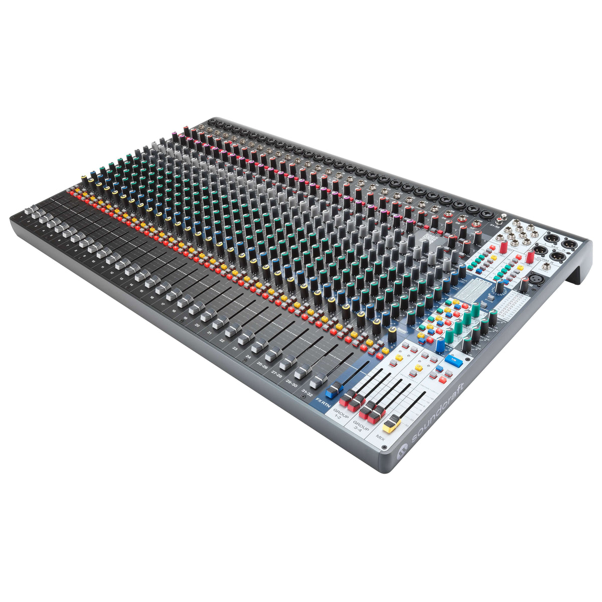 Soundcraft Signature Plus 32 - 32-Ch Analog Mixer with Lexicon FX, angled left