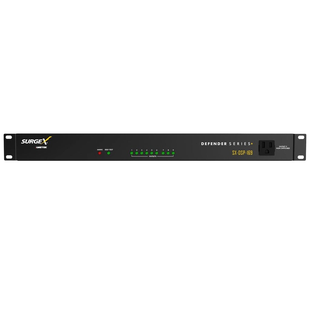 SurgeX SX-DSP-169 - Defender Series+ 16A Rackmount Power Protection, front
