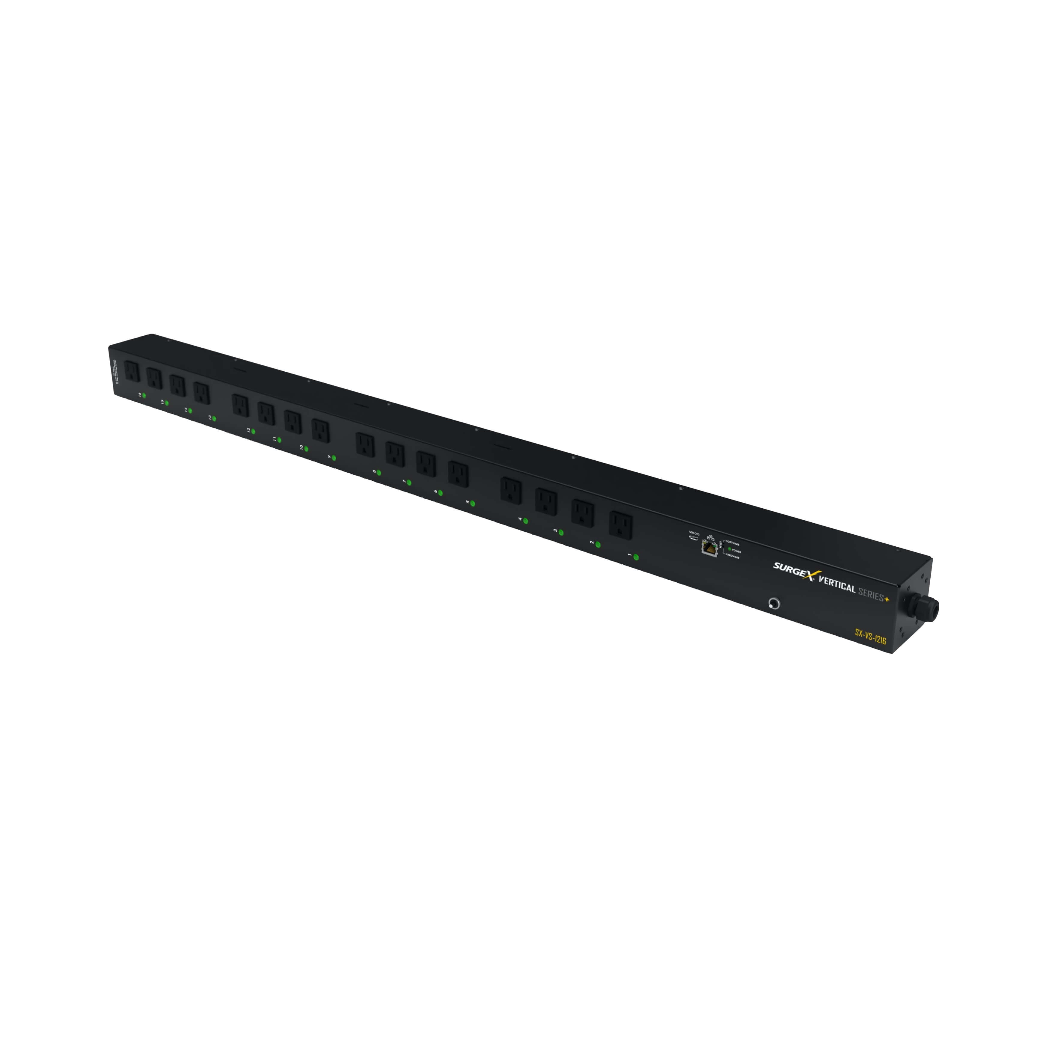 SurgeX SX-VS-1216 - Vertical Series+ 12A 120V 16-Outlet Monitored PDU