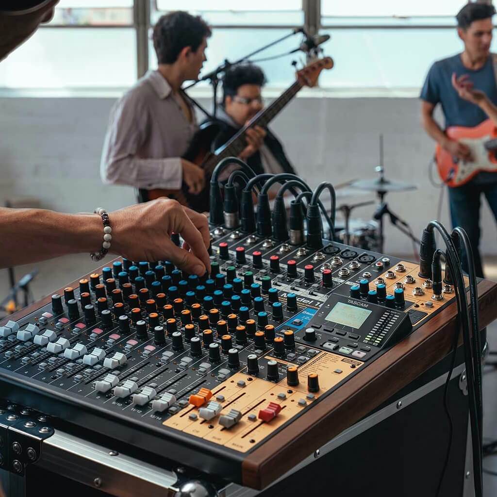 Tascam Model 16 - 16-Track Live Recorder and Mixing Console, in the studio