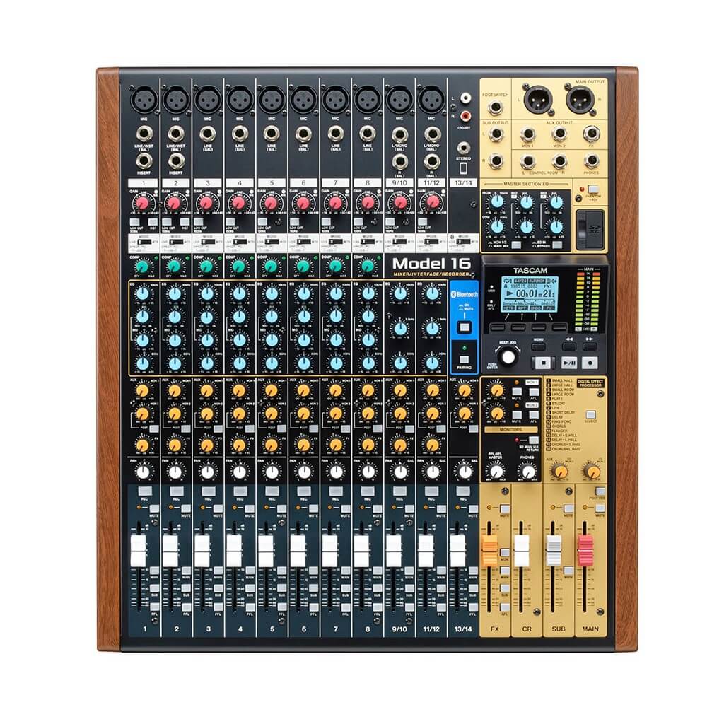 Tascam Model 16 - 16-Track Live Recorder and Mixing Console, top