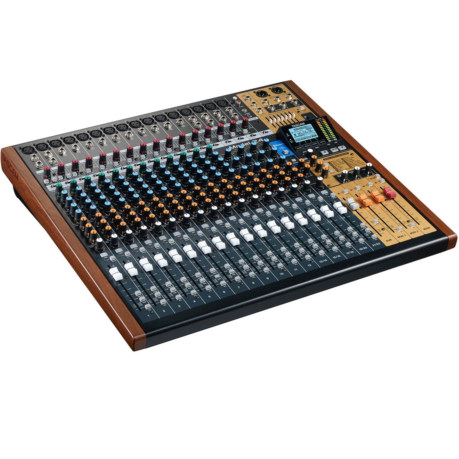 Tascam Model 24 - 24-Track Live Recorder and Mixing Console, angled left