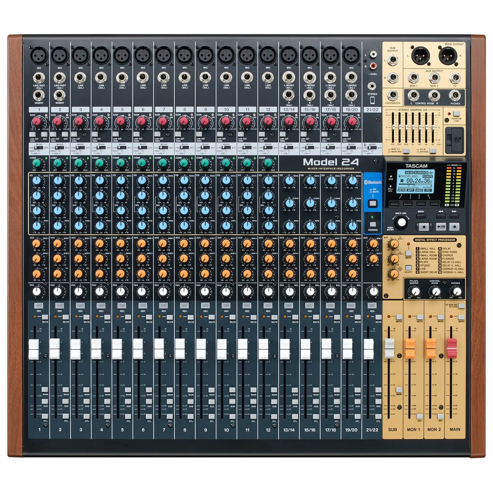 Tascam Model 24 - 24-Track Live Recorder and Mixing Console, top