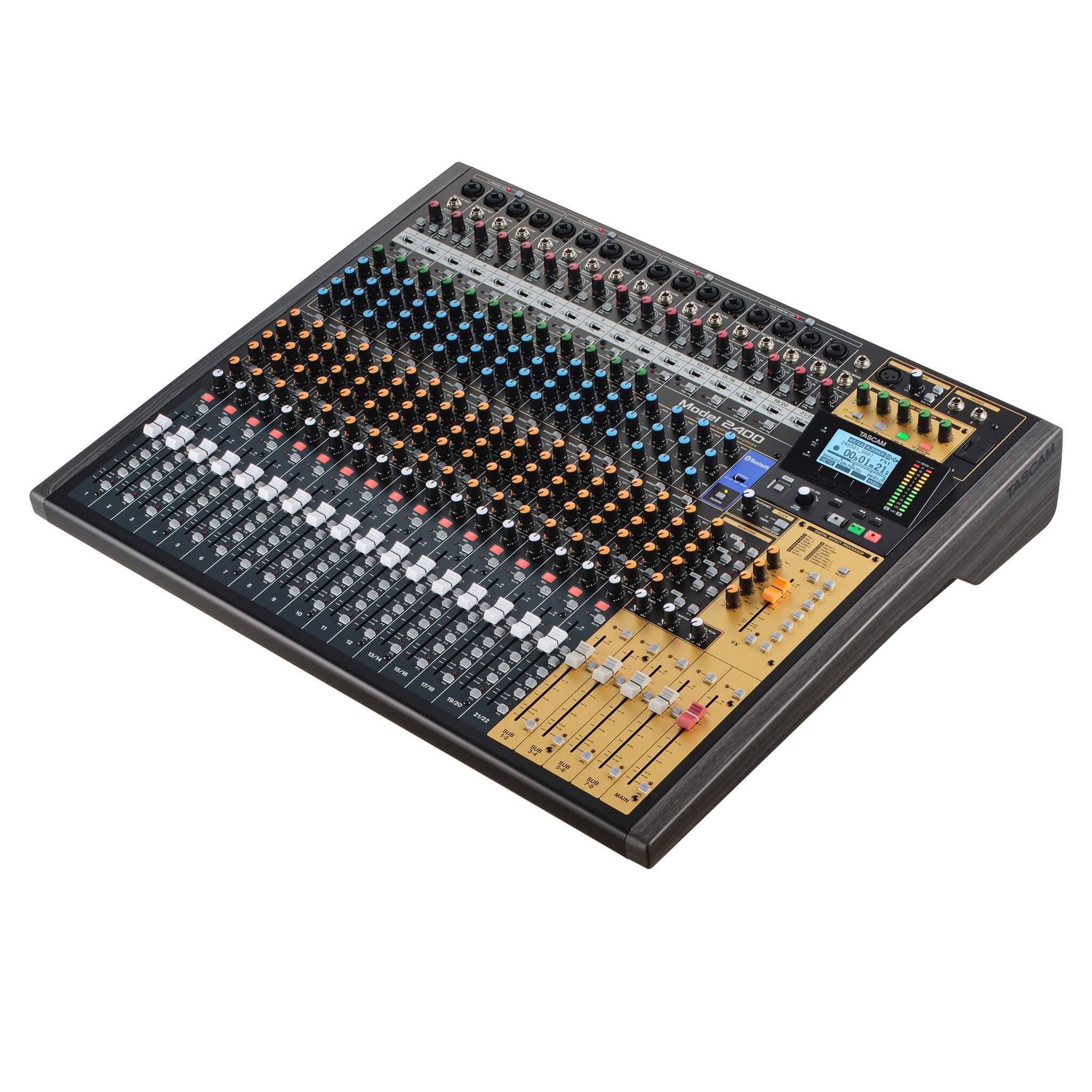 Tascam Model 2400 - 24-Track Analog Recording Console and Live Mixer, angled right