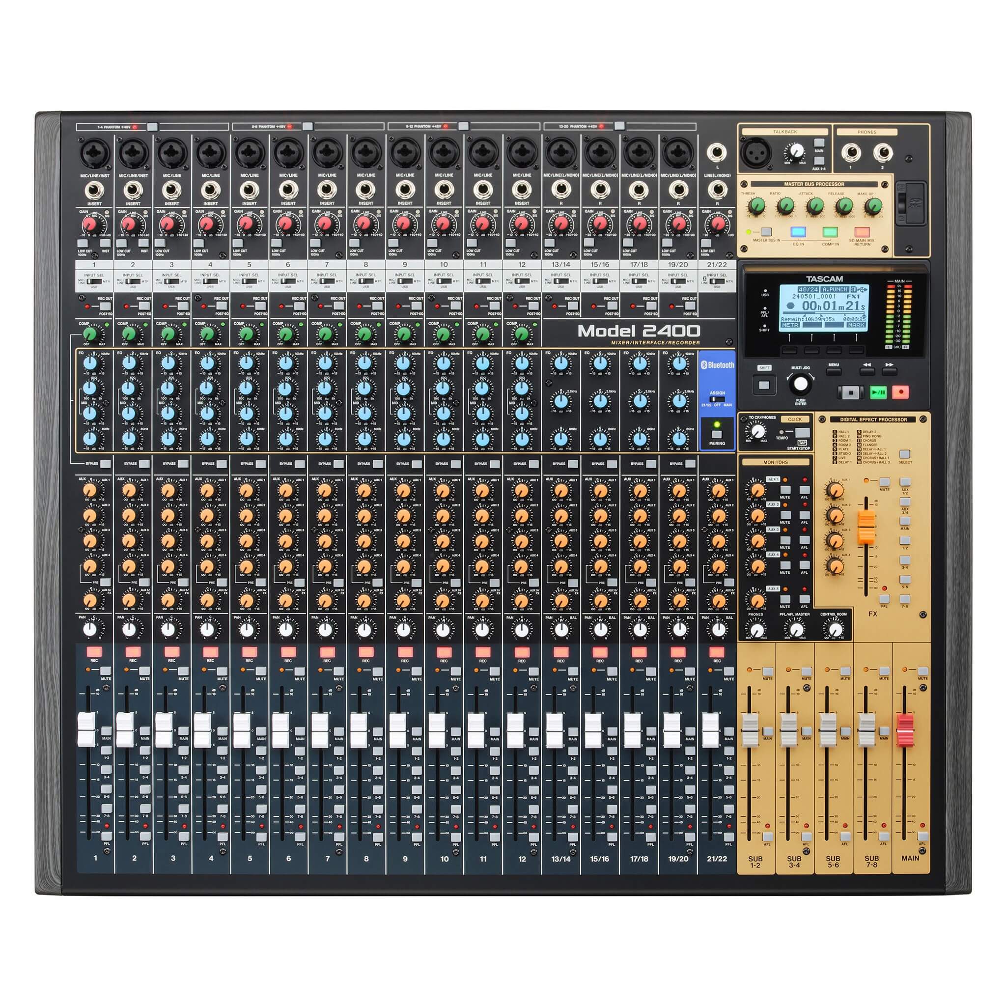 Tascam Model 2400 - 24-Track Analog Recording Console and Live Mixer, top