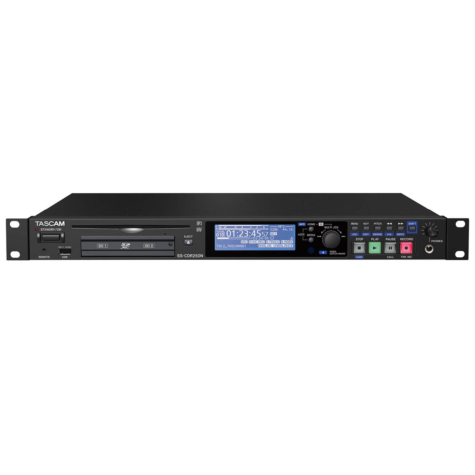 Tascam SS-CDR250N - 2-Channel CD/SD/USB Recorder/Player with Network, front