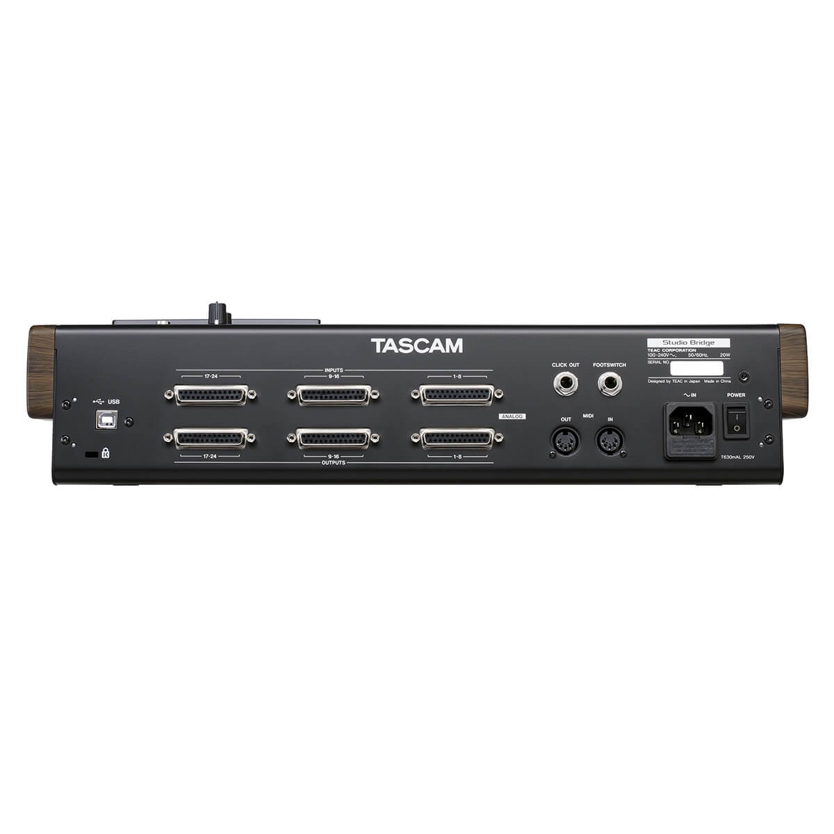 Tascam Studio Bridge - 24-Track Recorder and USB Audio MIDI Interface, rear