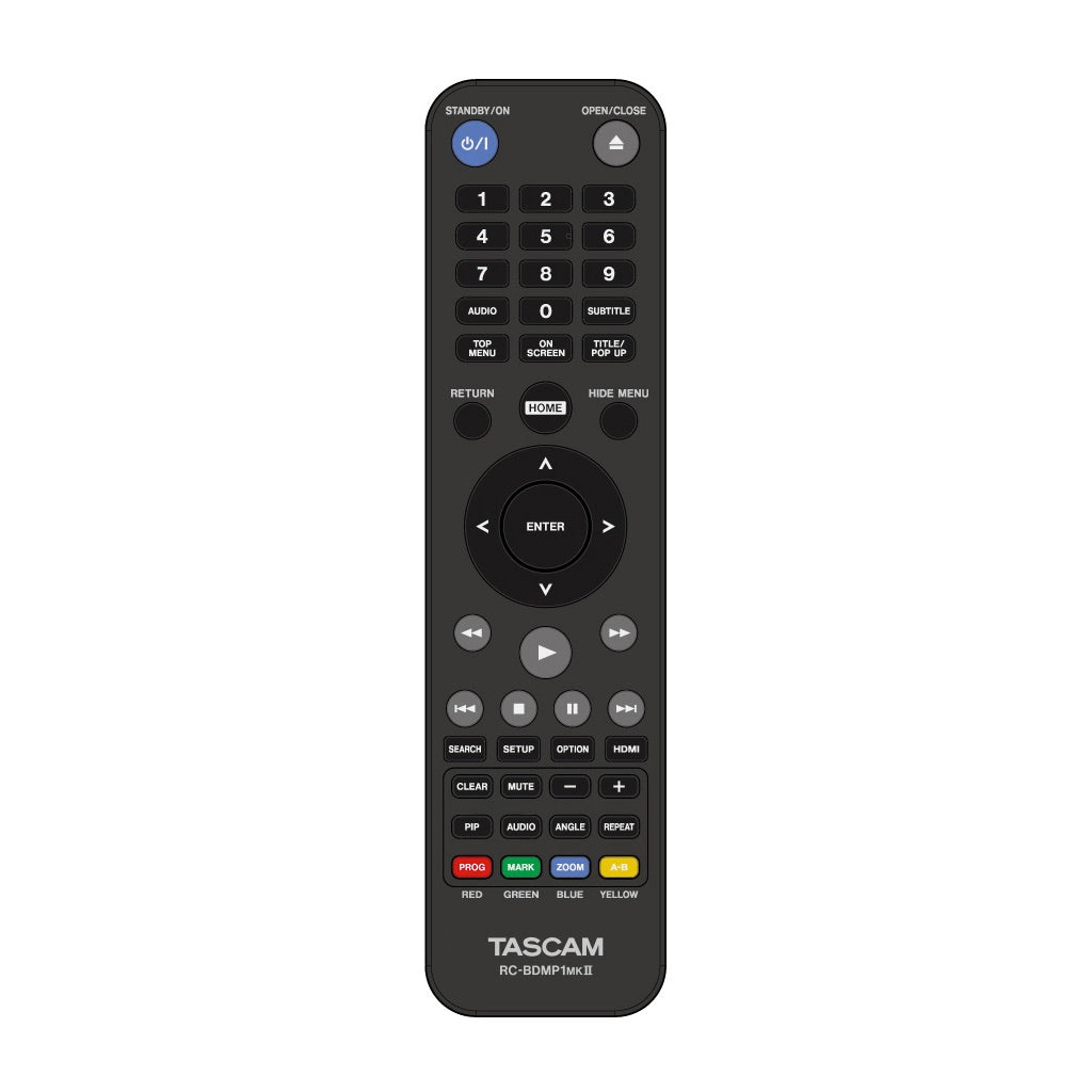 Tascam BD-MP1MKII - Professional Blu-Ray Multimedia Player, remote