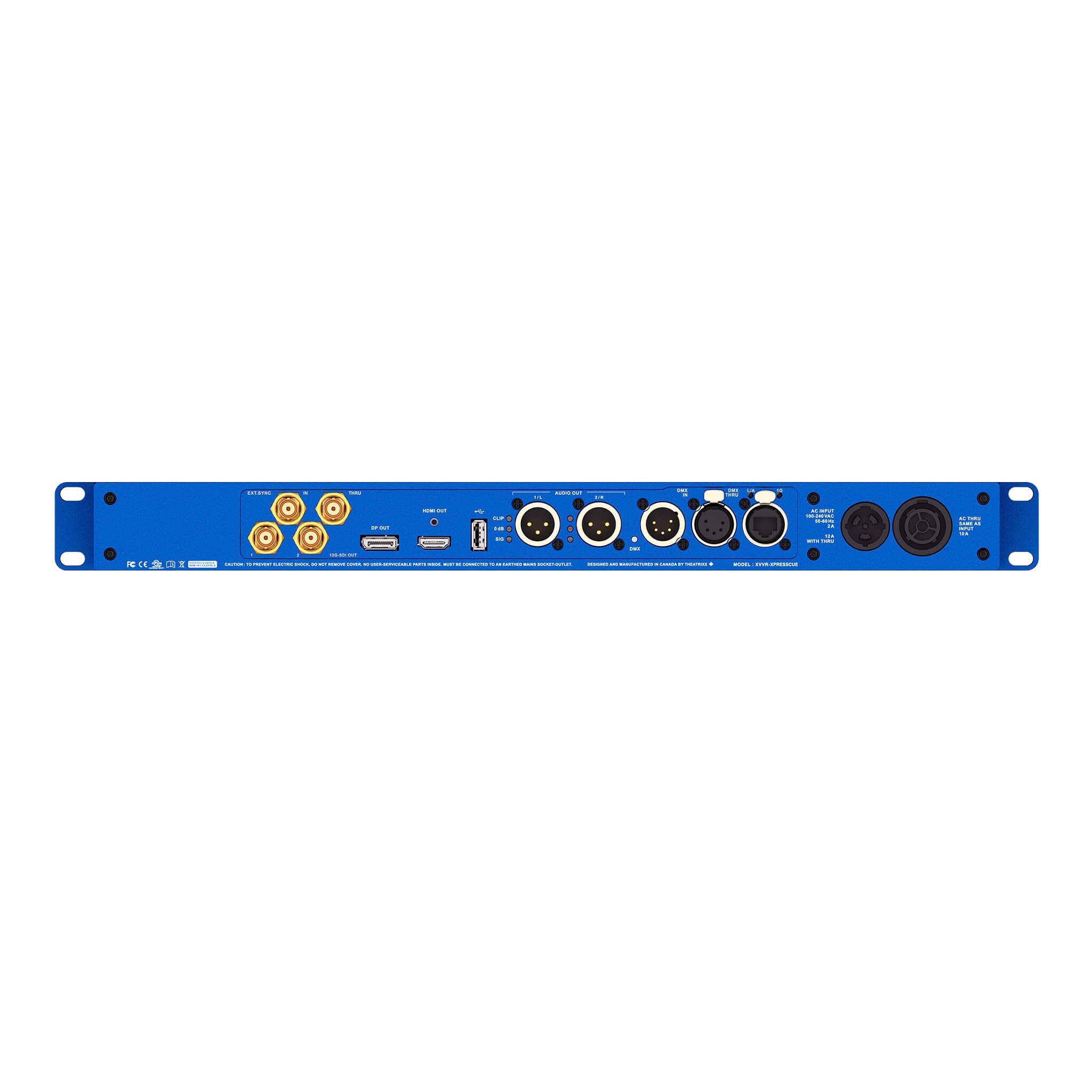 Theatrixx xPressCue - 4K60 Hardware Media Player with 1TB SSD, rear