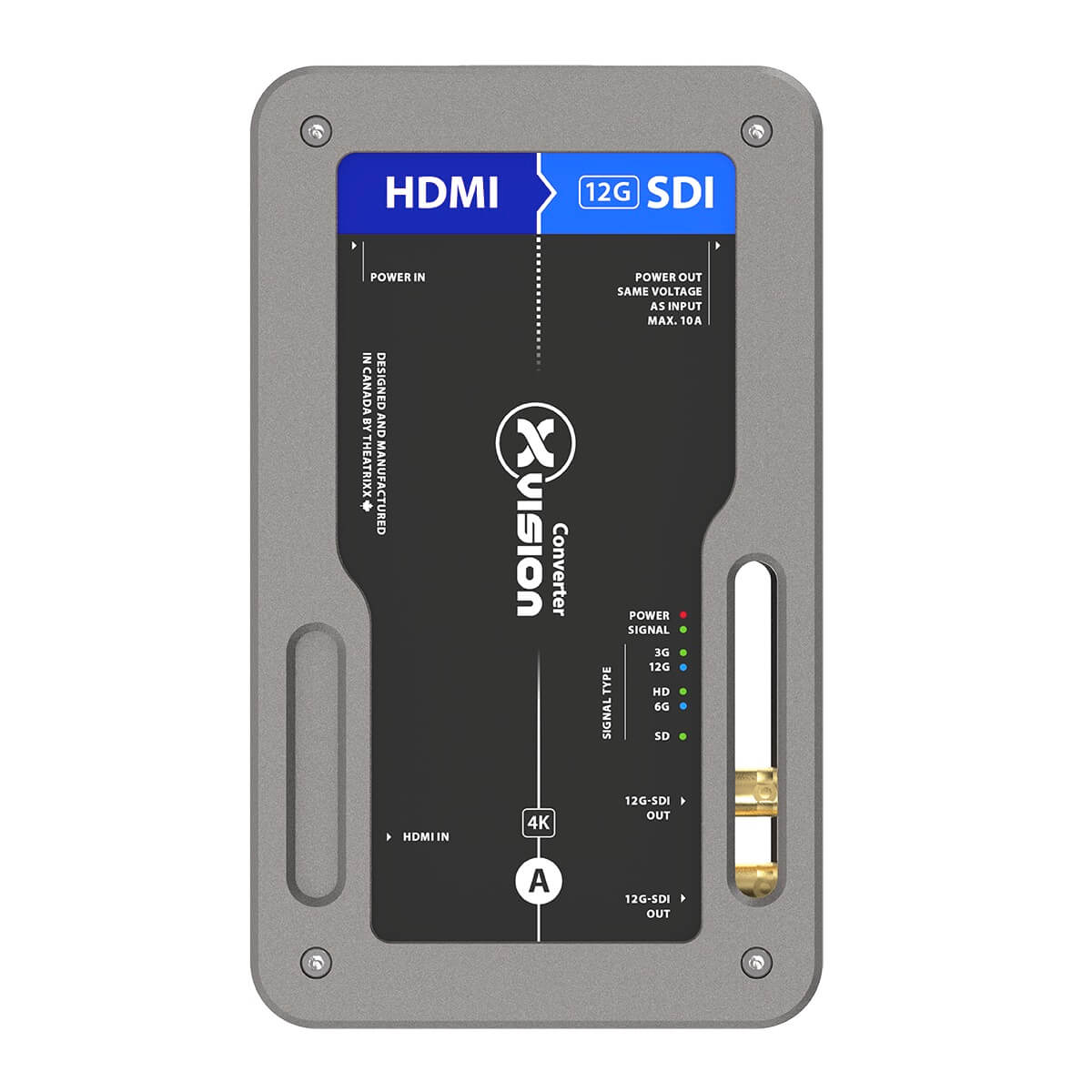Theatrixx XVVHDMI2SDIT1-12G - xVision Converter HDMI to 12G-SDI with True1, front