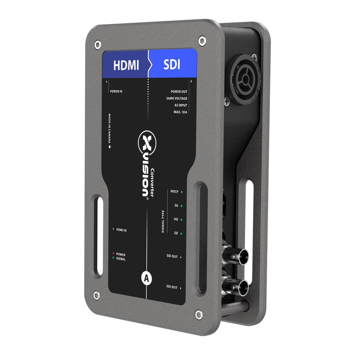 Theatrixx XVVHDMI2SDIT1 - xVision Converter with True1, HDMI to SDI, front angle