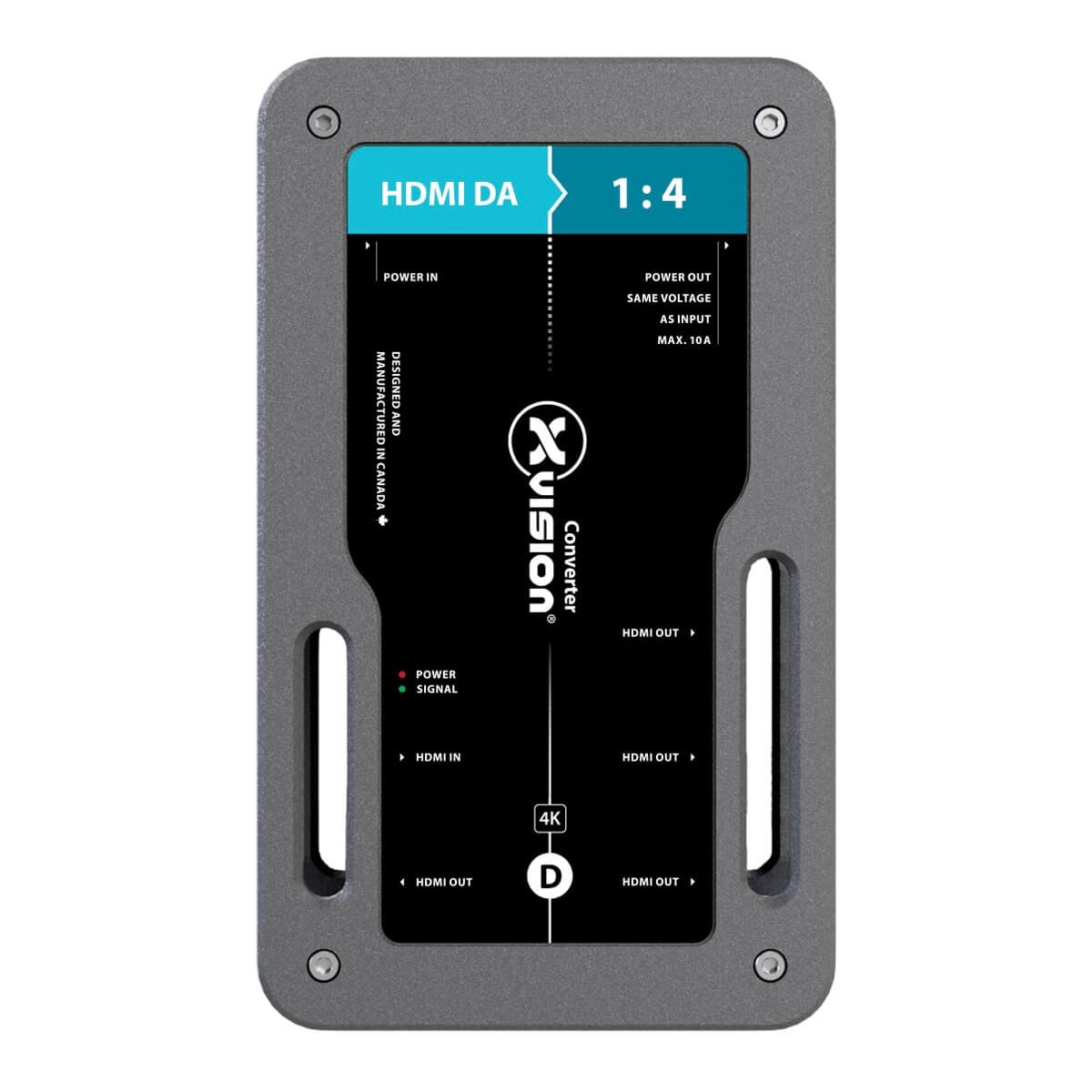 Theatrixx XVVHDMIDA4T1 - xVision Converter HDMI Distribution Amp 1:4 with True1 connector, front