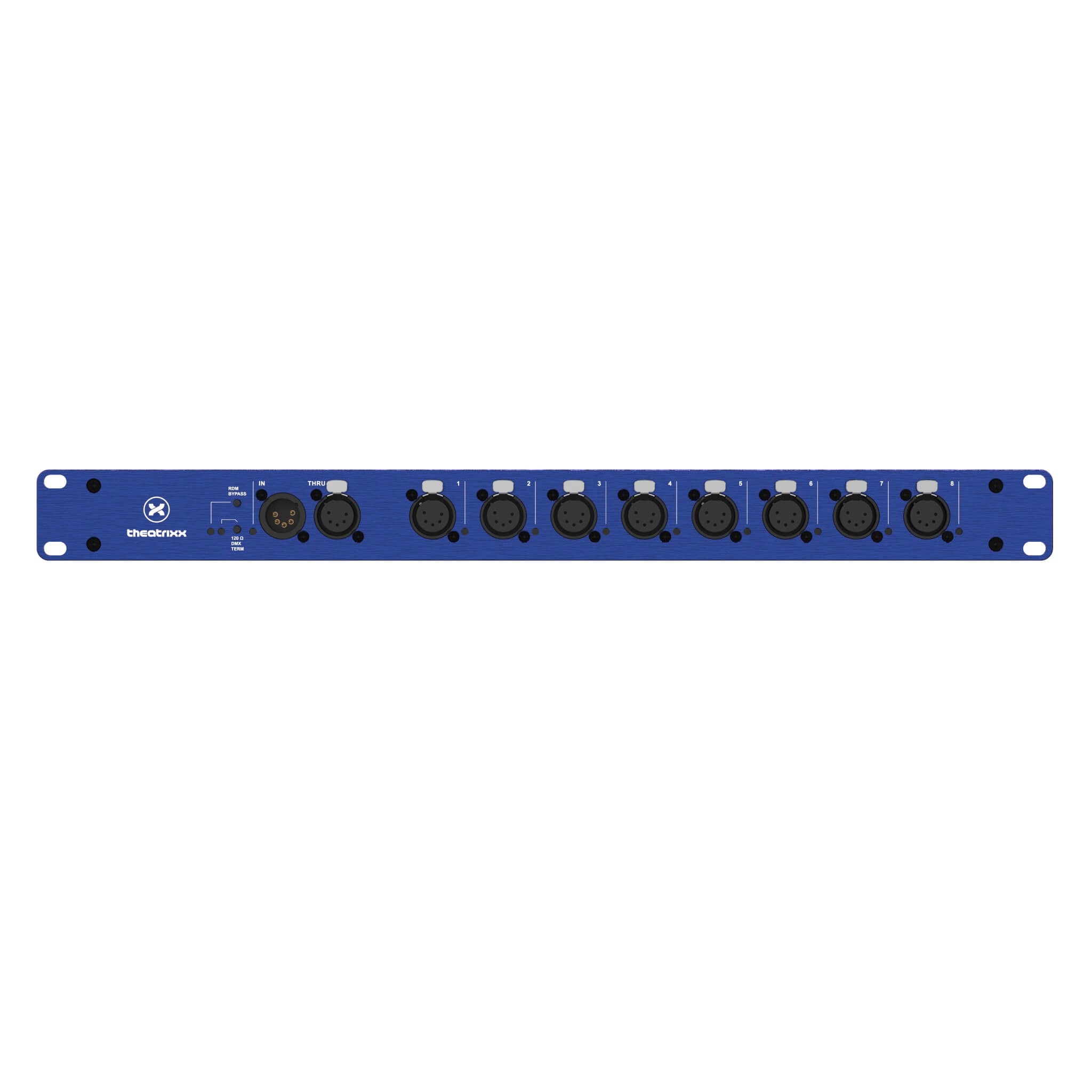 Theatrixx XVVR-OPTO5 - XLR5 DMX/RDM Splitter/Isolator 1:8 + Thru, front