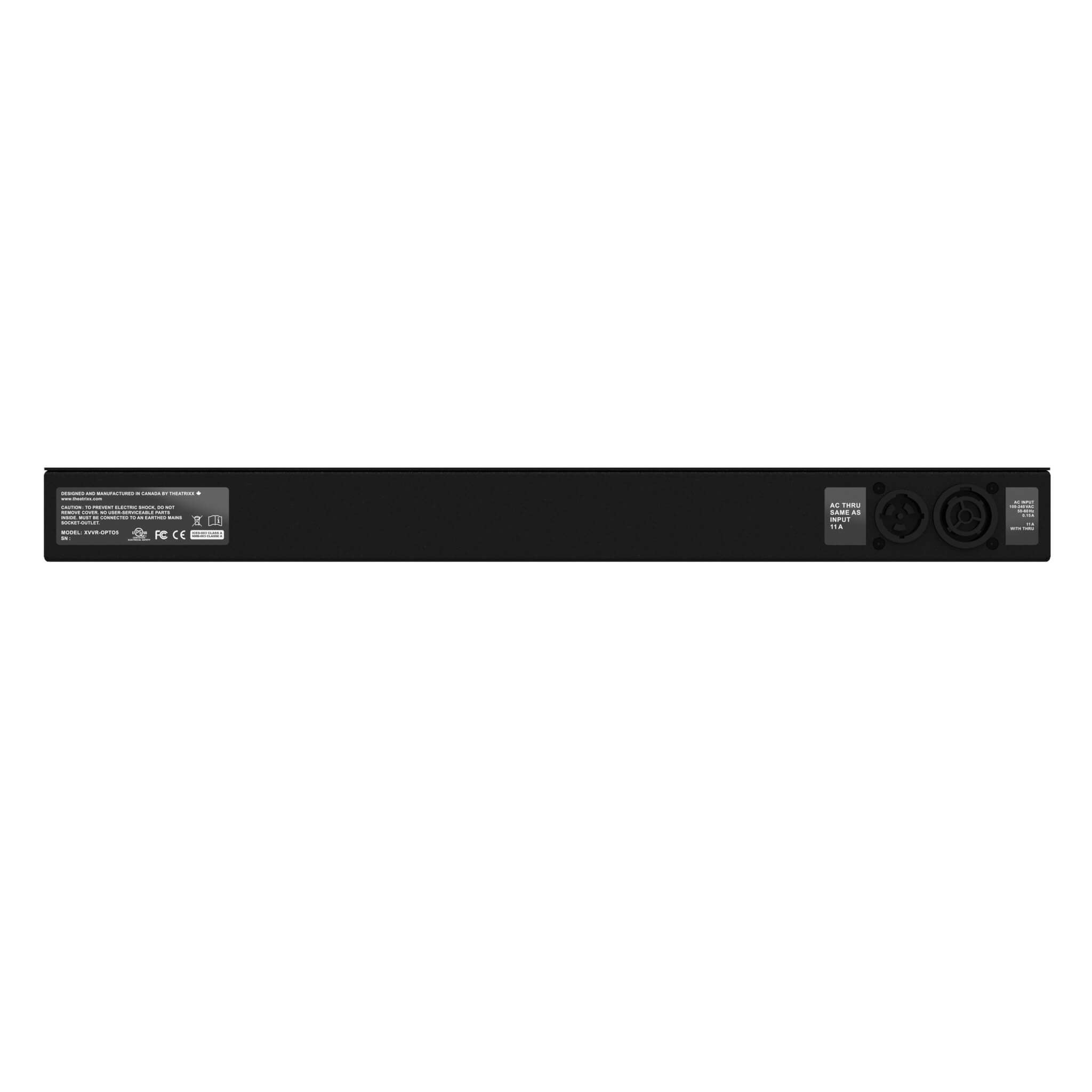 Theatrixx XVVR-OPTO5 - XLR5 DMX/RDM Splitter/Isolator 1:8 + Thru, rear
