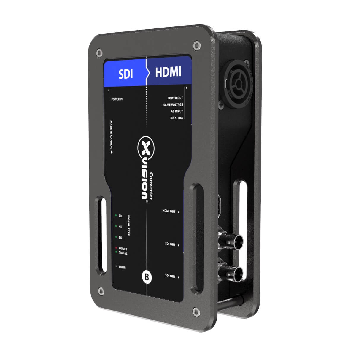 Theatrixx XVVSDI2HDMIT1 - xVision Converter with True1, SDI to HDMI, front angle