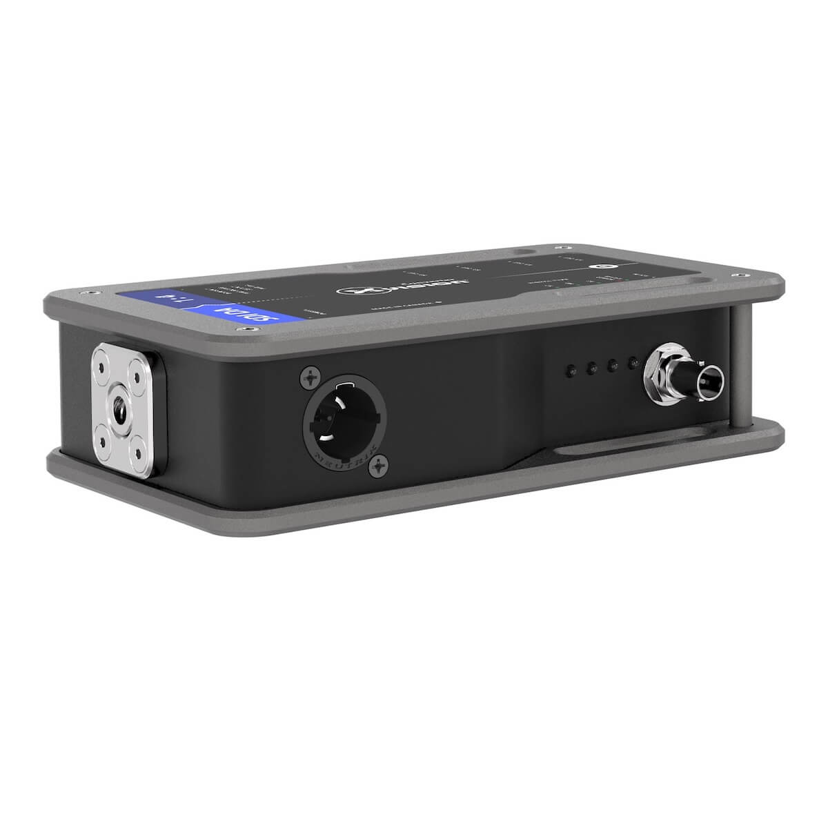 Theatrixx XVVSDIDAT1 - xVision Converter, SDI Distribution Amp 1:4 with True1, side angle