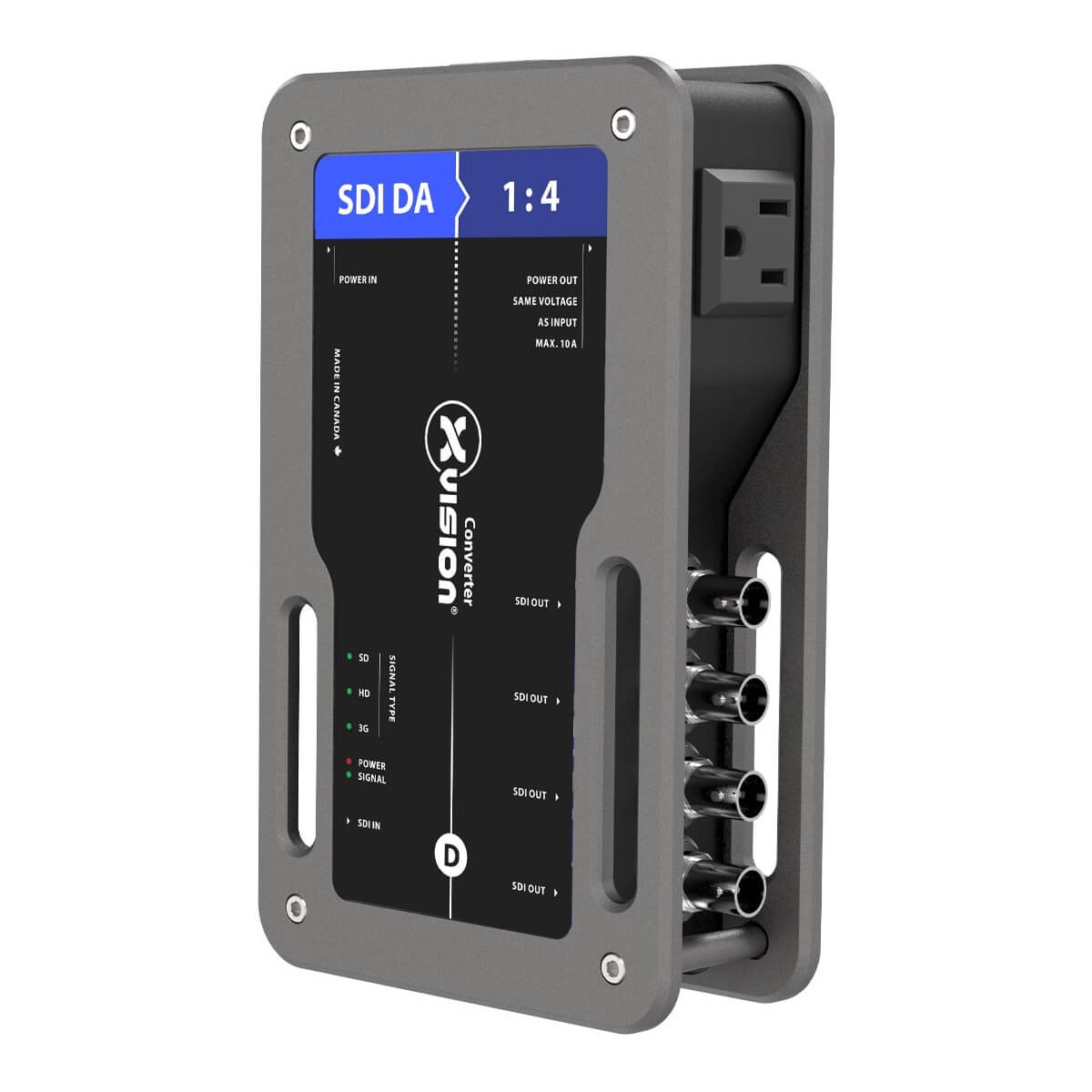 Theatrixx xVision XVV-SDIDA - SDI Distribution Amplifier with 4 Outputs, face angle