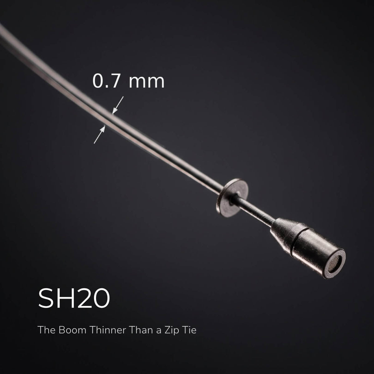 THOR Shadow SH20 Dual Ear Headset Microphone - The boom is thinner than a zip tie.