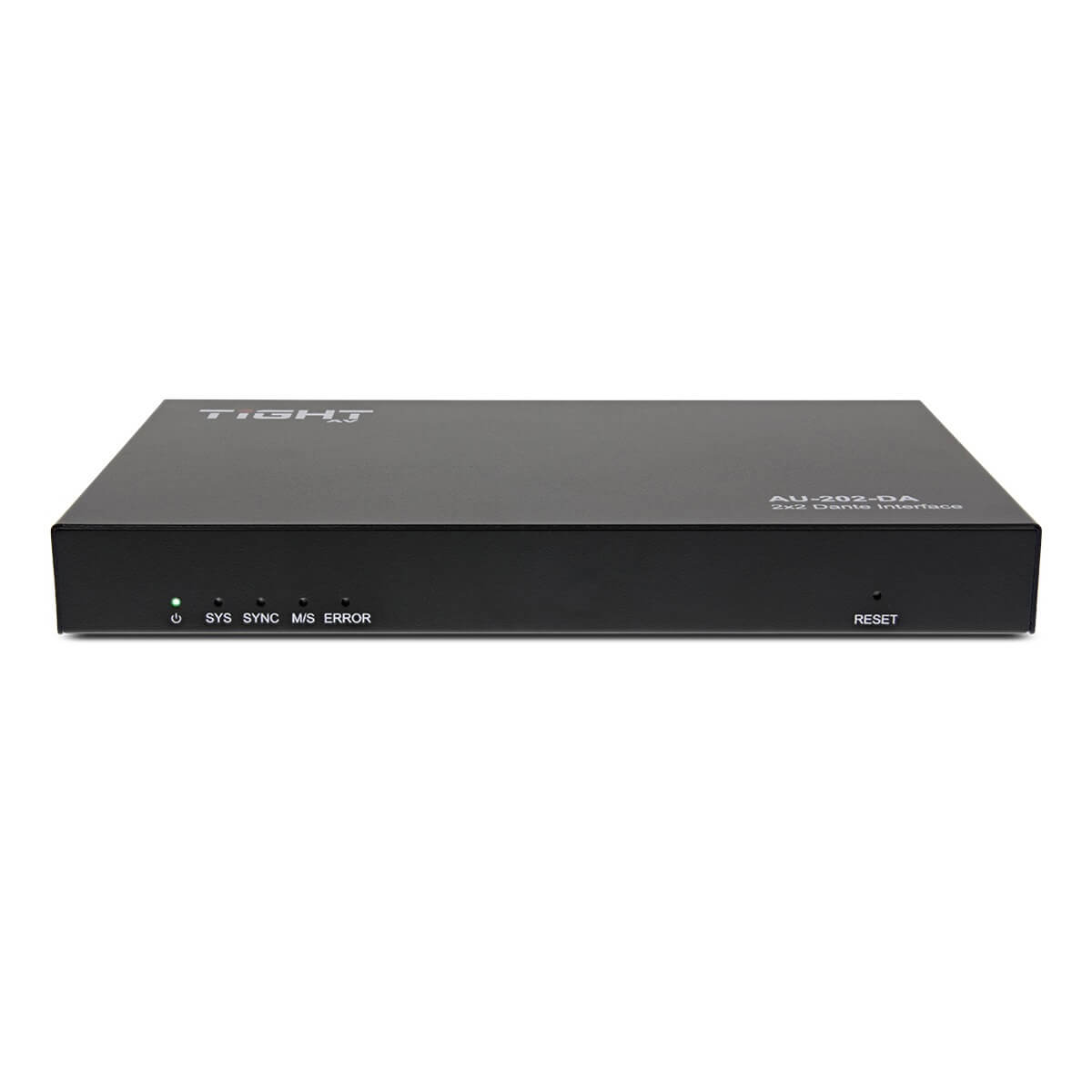 TiGHT AV AU-202-DA - 2x2 Dante Interface with 2 Mic/Line Inputs and 2 Line Outputs, front