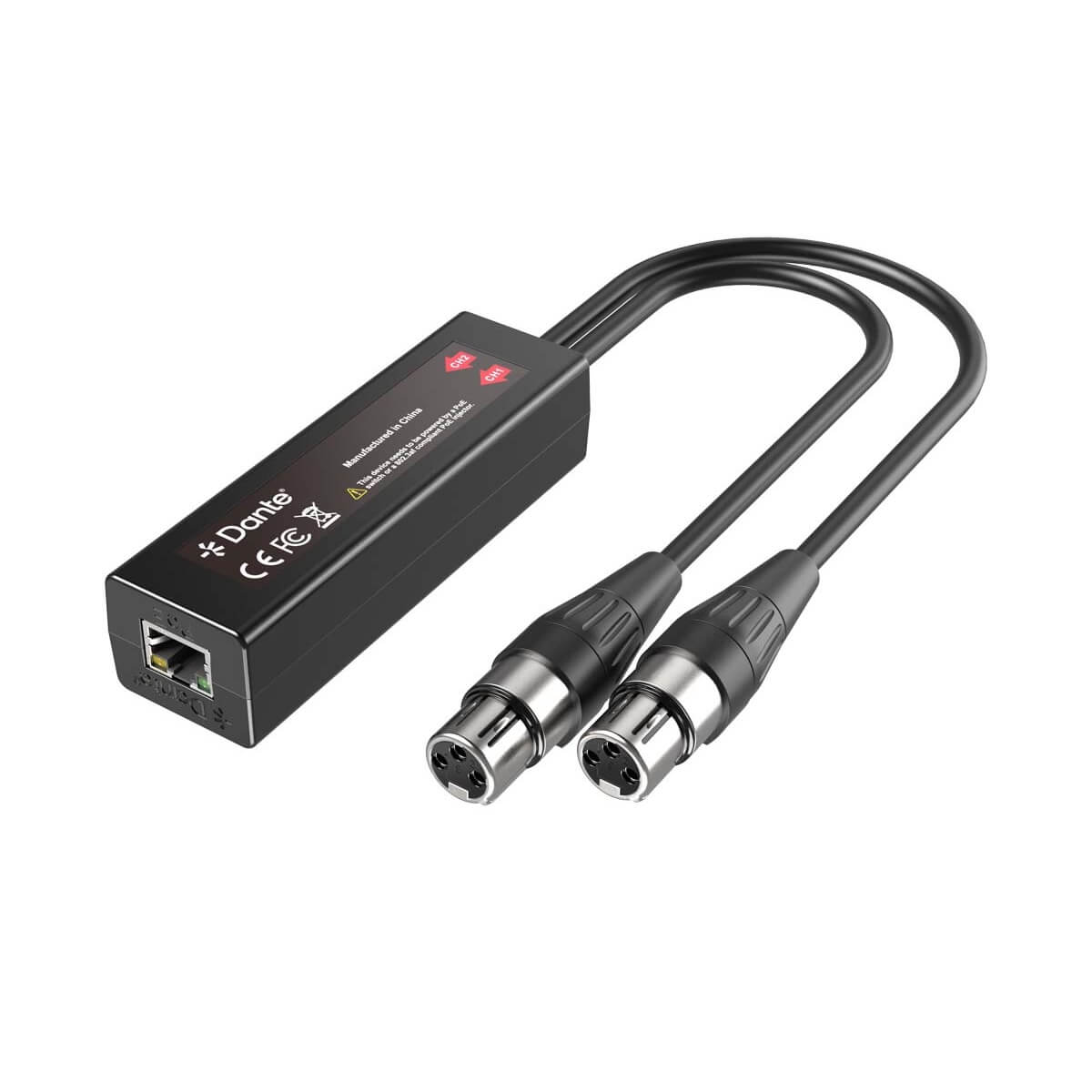 TiGHT AV AU-X2I-DA - Dante 2-Channel XLR Input Adapter, right