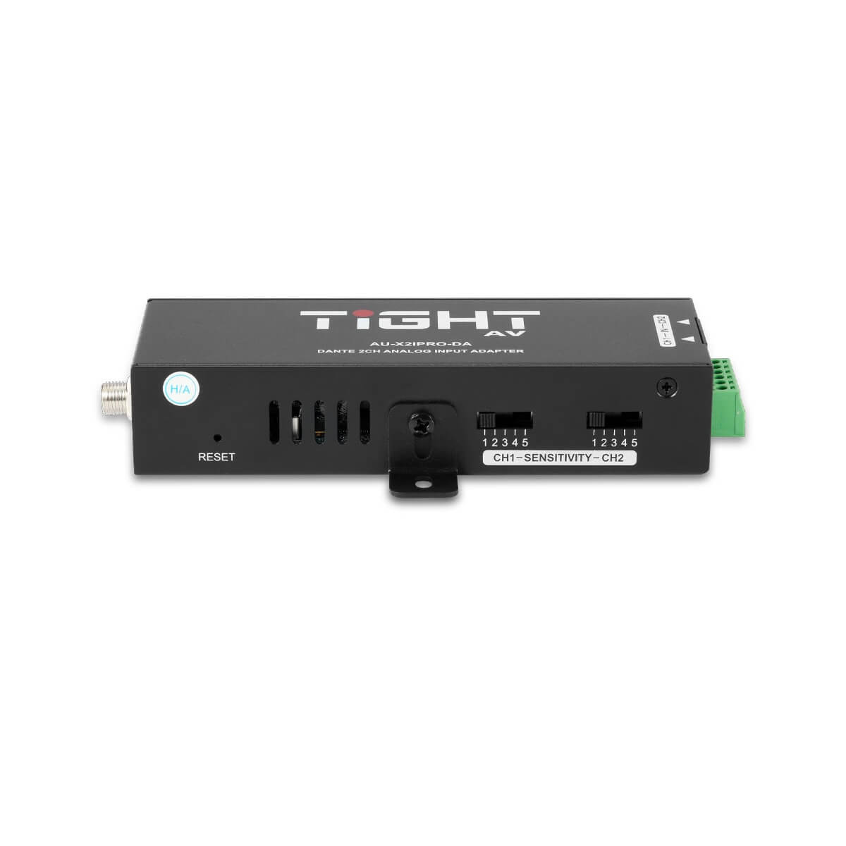 TiGHT AV AU-X2IPRO-DA - Dante 2-ch PRO Input Adapter with Input Gain, side