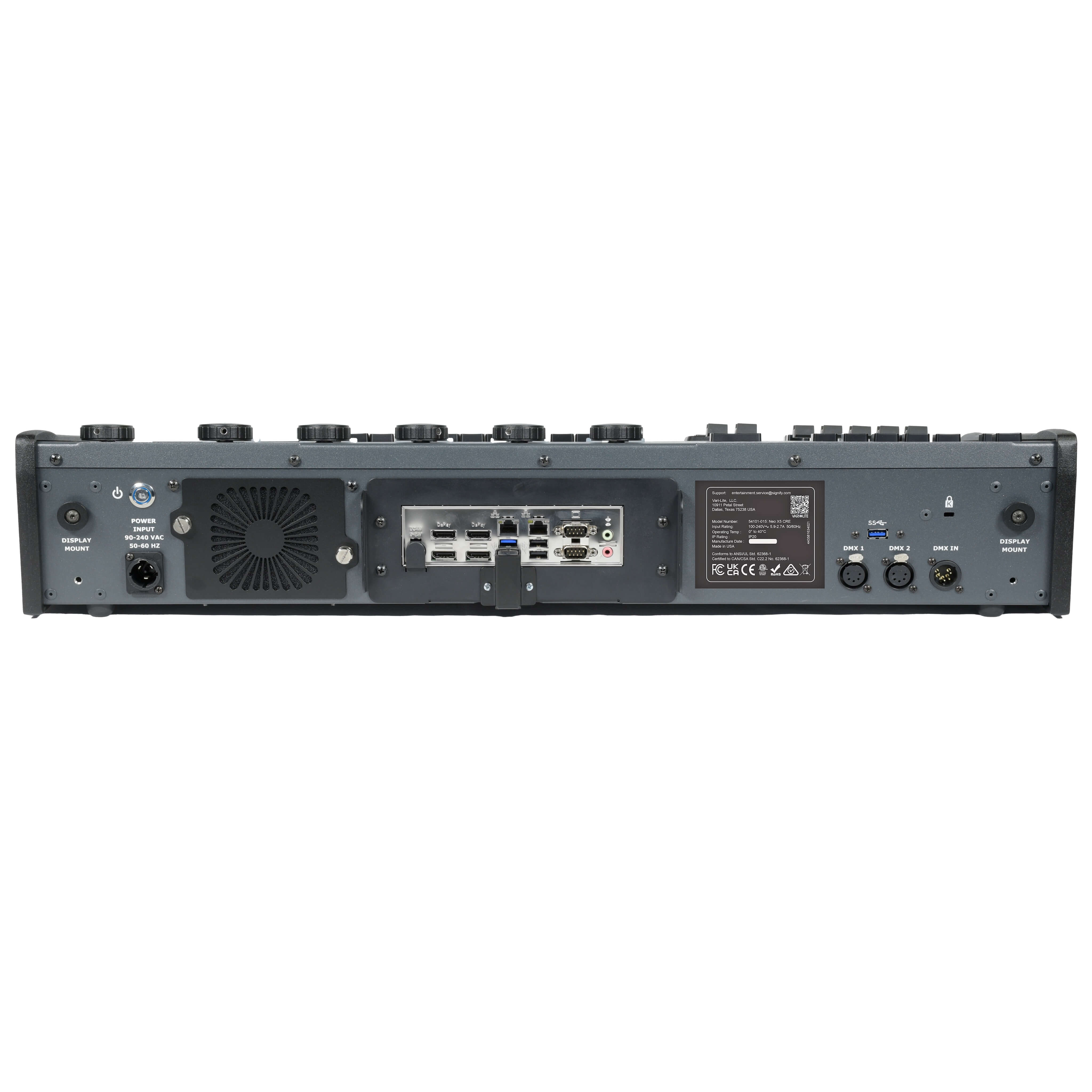 Vari-Lite Neo X5 CRE - 5 Fader, 100 Universe, Compact Lighting Console, rear