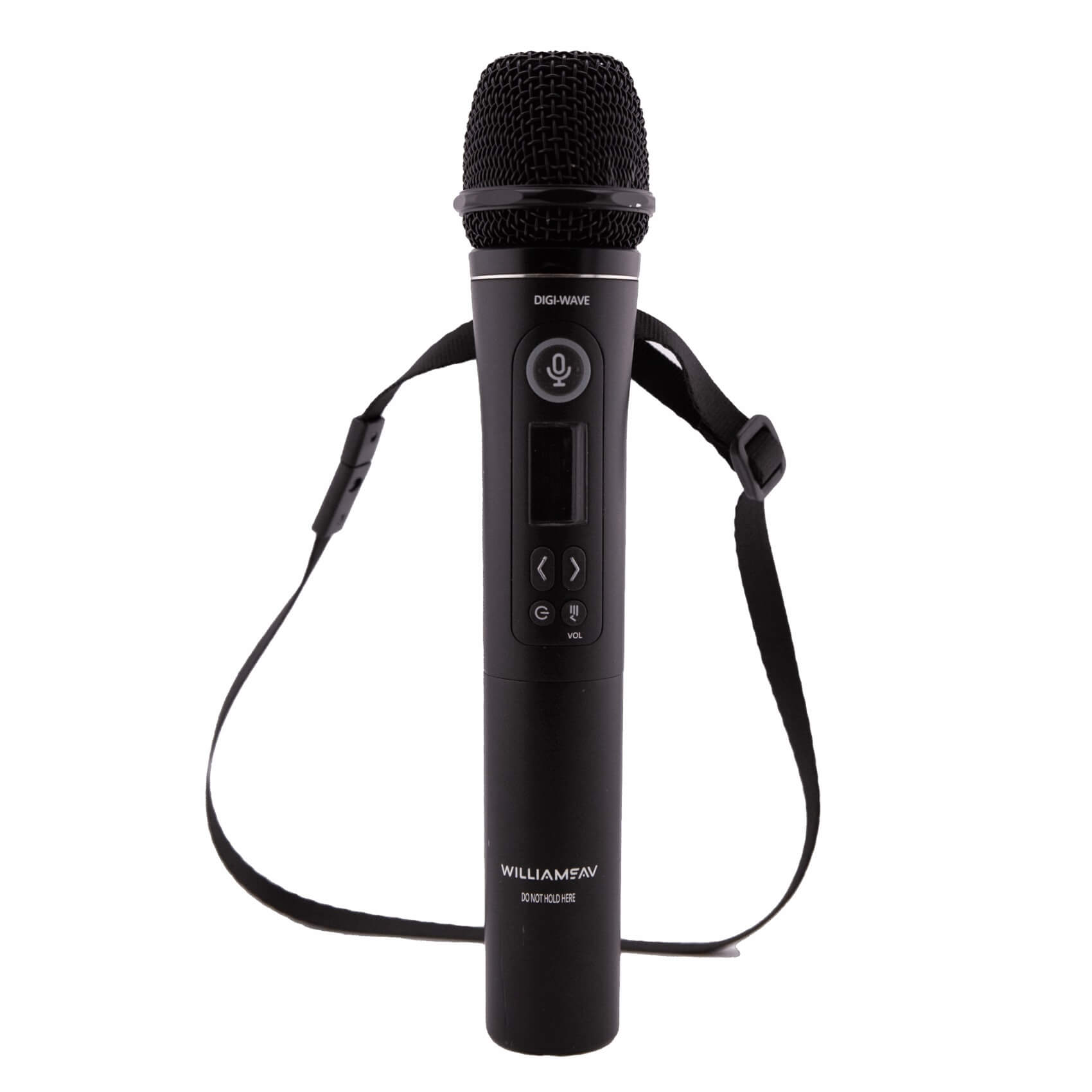Williams AV DW T410 - Digi-Wave T410 Microphone Transceiver, shown with optional clip and lanyard