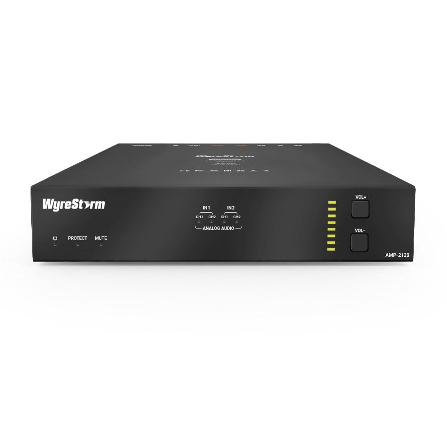 WyreStorm AMP-2120 - 1 or 2 Channel Audio Amplifier with DSP, front