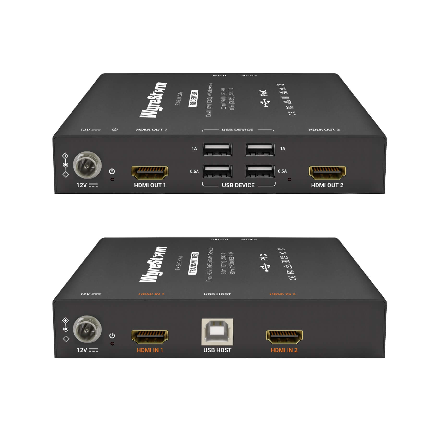 WyreStorm EX-60D-KVM - Dual HDMI 1080p KVM Extender Set over UTP cable