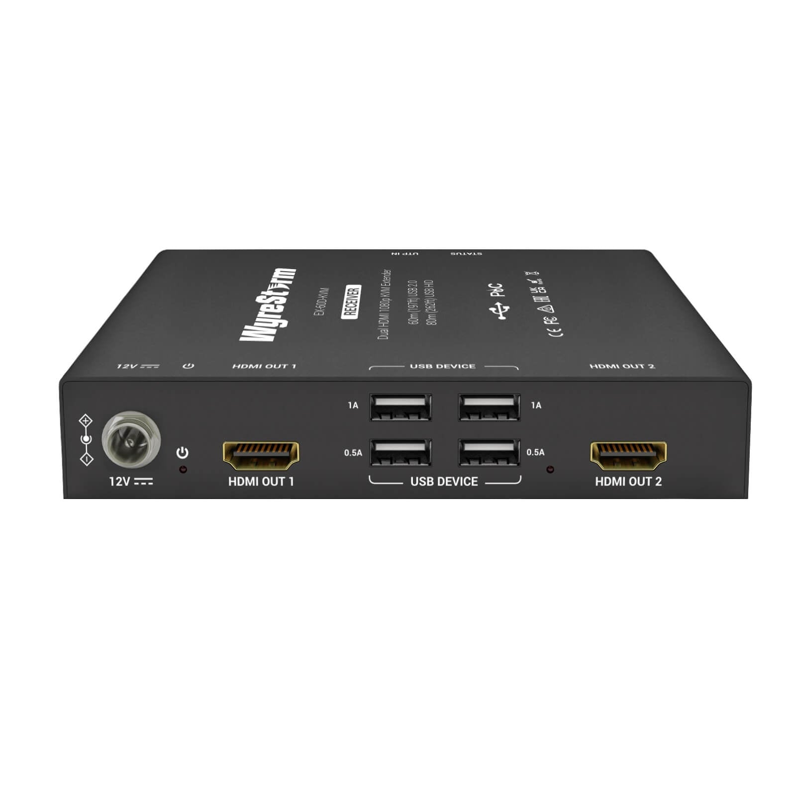 WyreStorm EX-60D-KVM - Dual HDMI 1080p KVM Extender Set over UTP, RX rear
