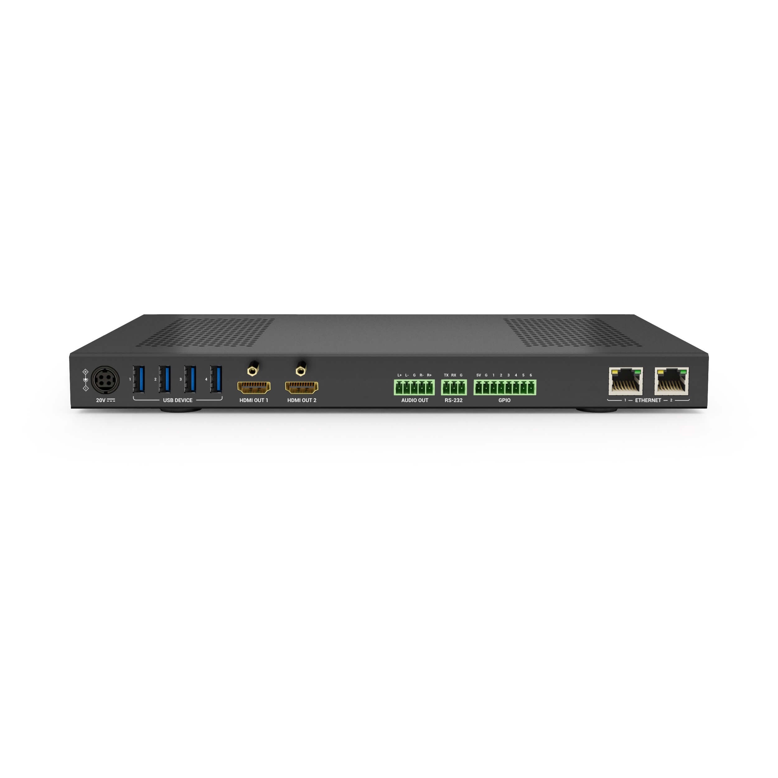 WyreStorm MX-0402-MST - 4K60 HDR 4x2 HDMI and USB-C Matrix Switcher, rear