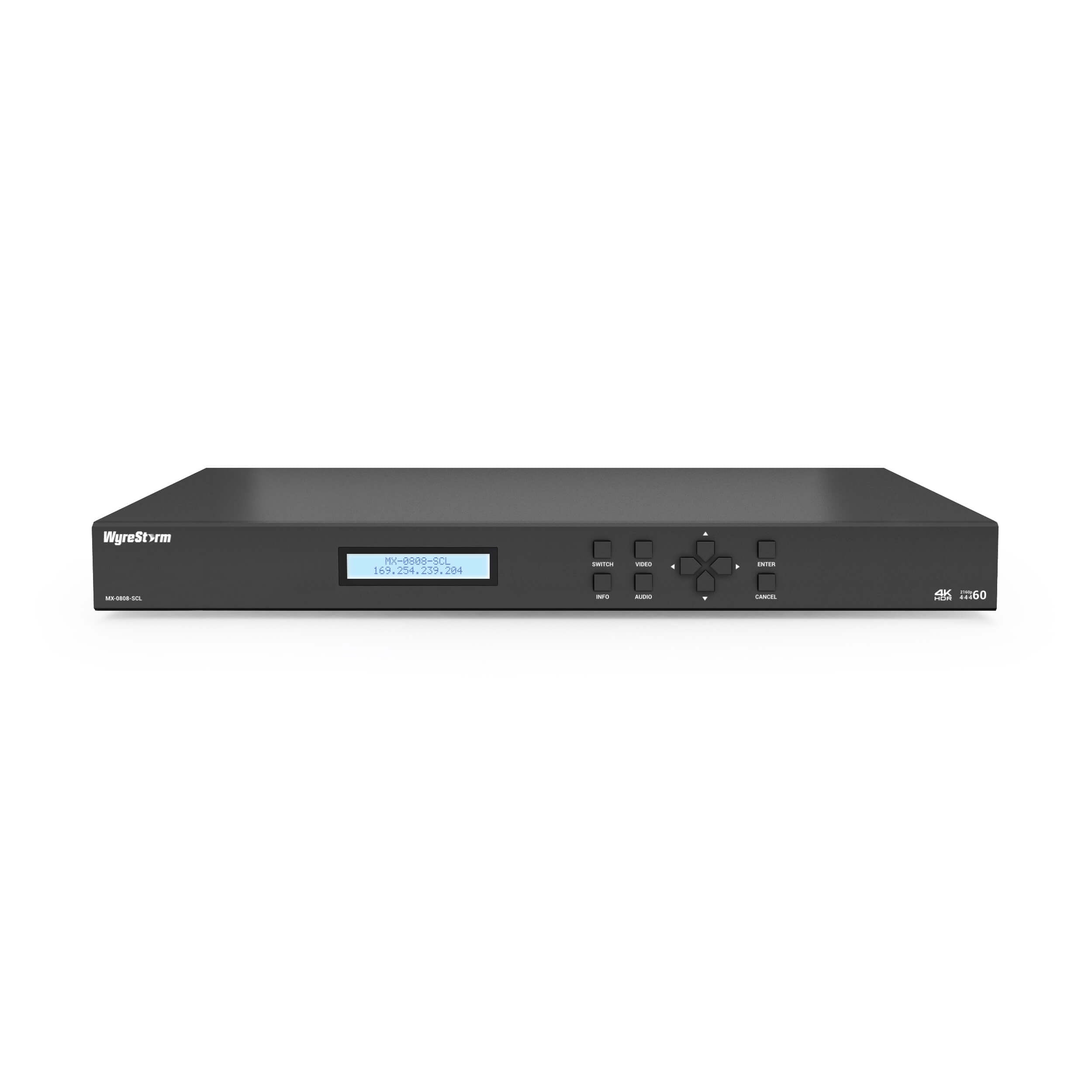 WyreStorm MX-0808-SCL-V2 - 4K60 8×8 HDMI Matrix Switcher with USB-C Input, front