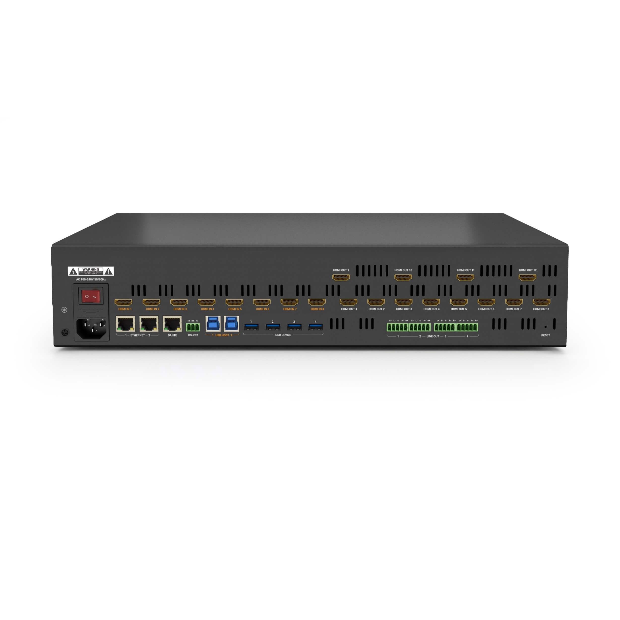 WyreStorm MX-0812-SCL - 4K60 8×12 Seamless Scaling HDMI Matrix, rear