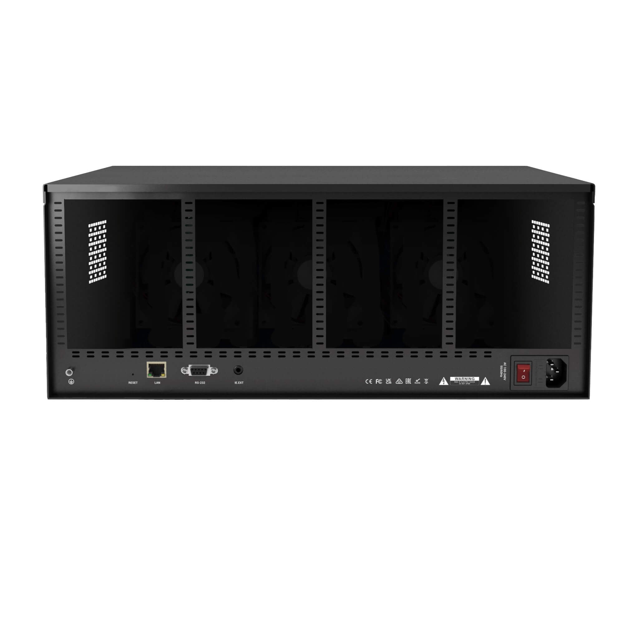 WyreStorm MX-1616-SCL - Advanced 16×16 Seamless Scaling Matrix Chassis, rear with 0 cards