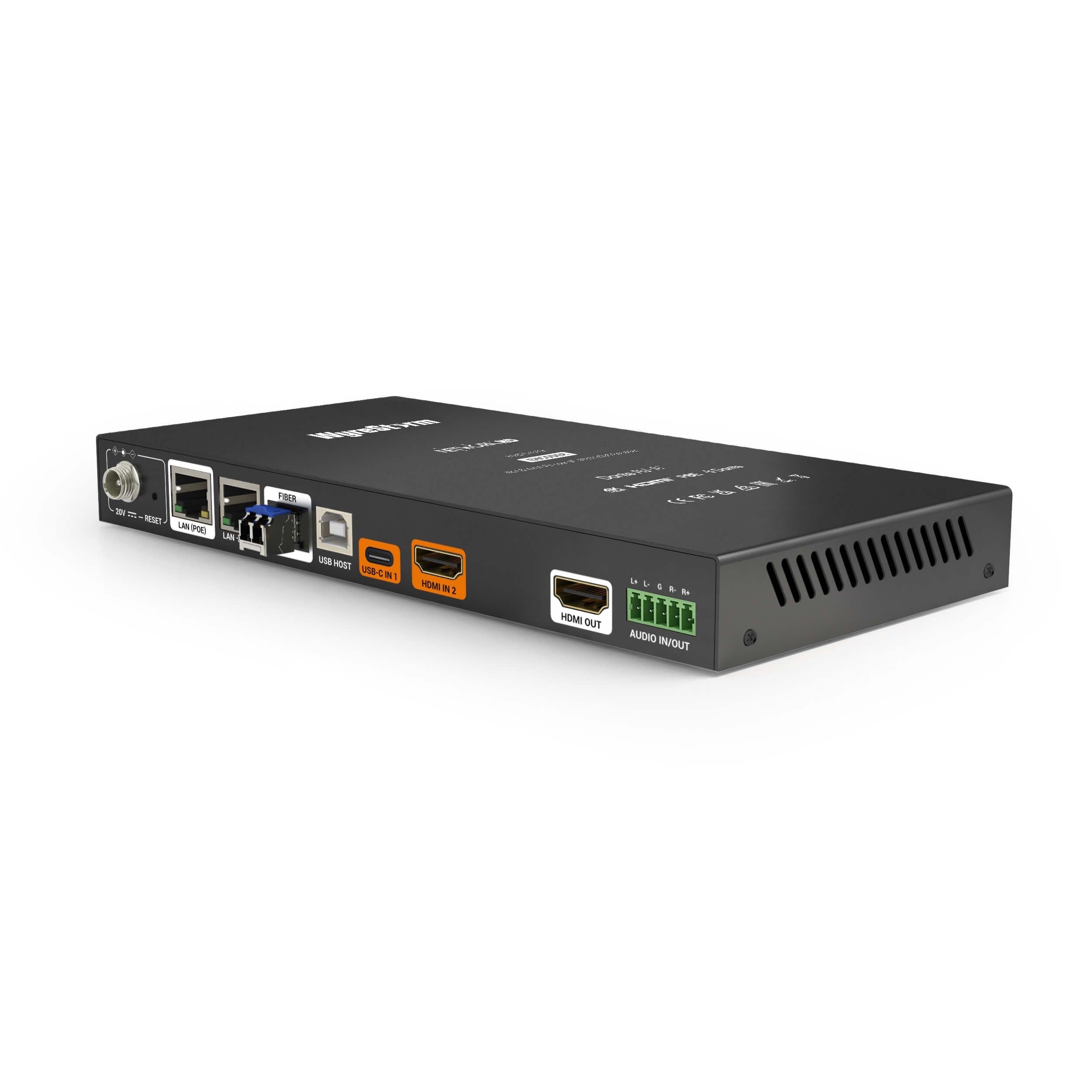 WyreStorm NHD-510-TX - 4K60 AV over IP JPEG 2000 Encoder with USB-C, rear angle