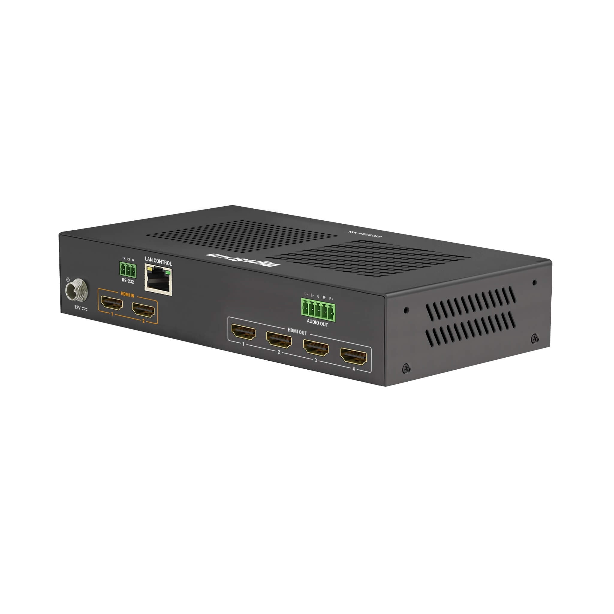 WyreStorm SW-0204-VW - 4K60Hz 4-Output Video Wall Processor, rear angle