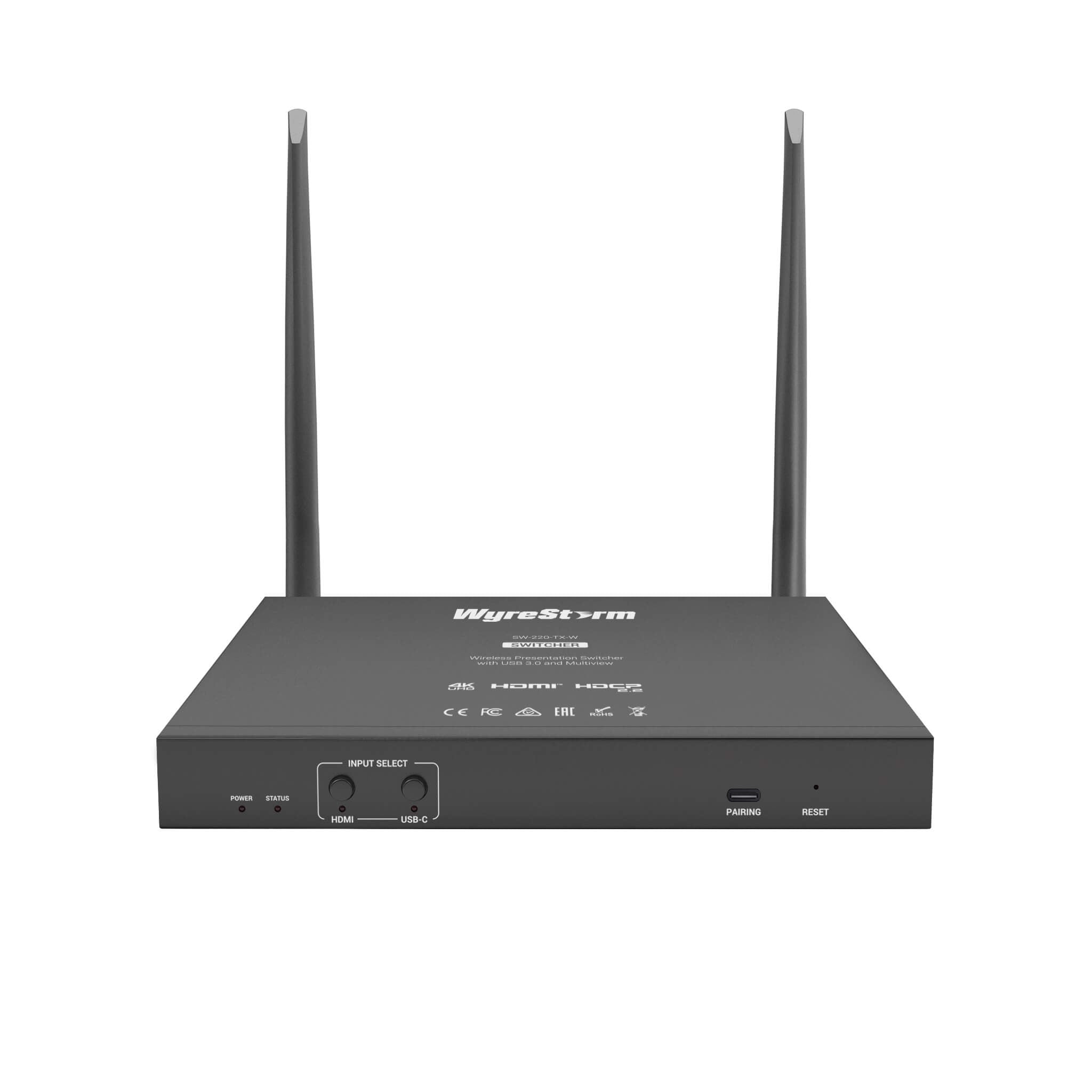 WyreStorm SW-220-TX-W - 2-Input 4K30Hz Switcher with Wireless Casting, front