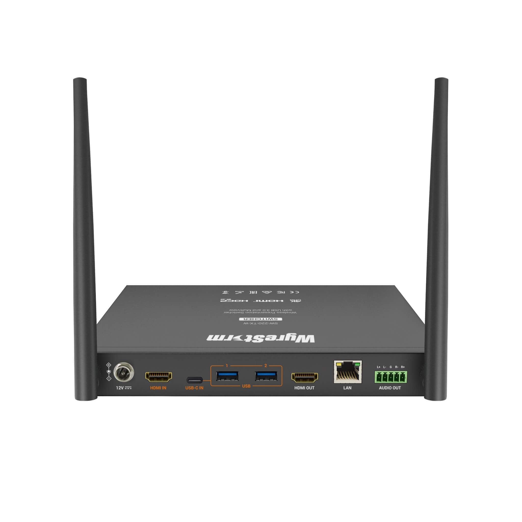 WyreStorm SW-220-TX-W - 2-Input 4K30Hz Switcher with Wireless Casting, rear