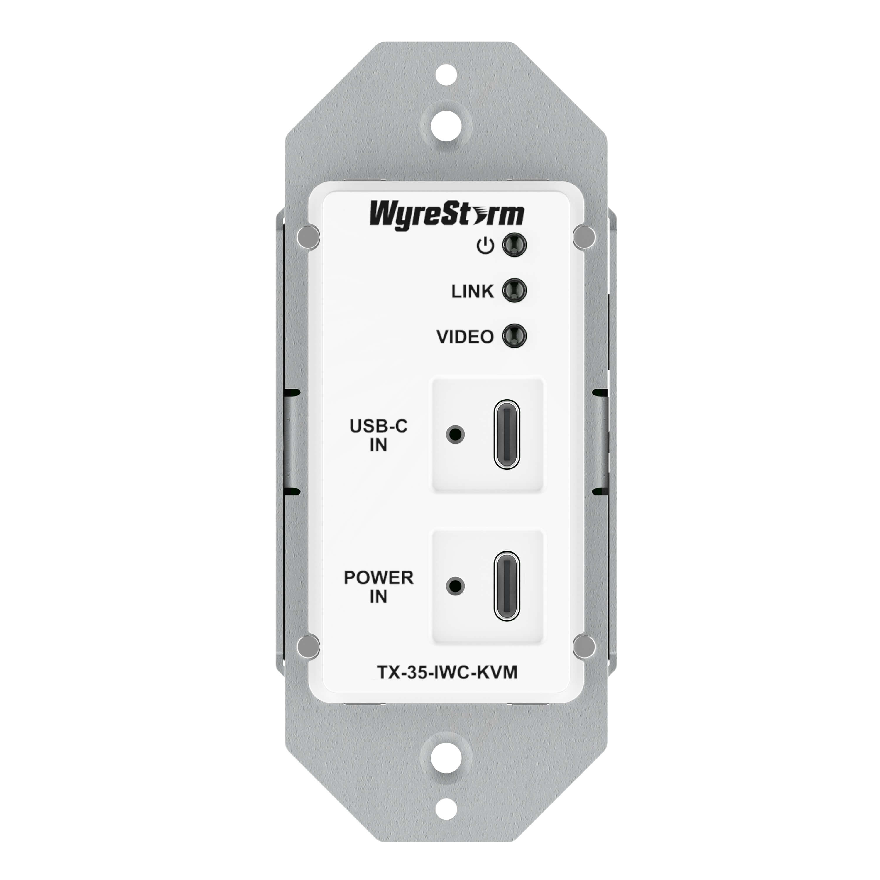 WyreStorm TX-35-IWC-KVM - USB-C Single Gang In-Wall HDBaseT Transmitter, front