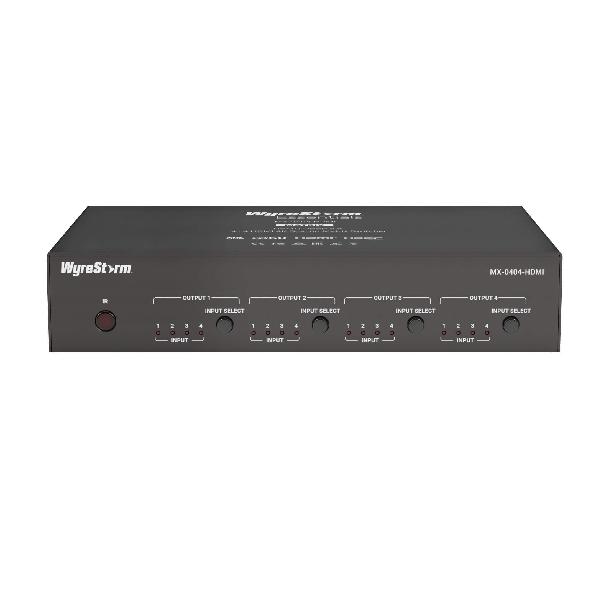 WyreStorm MX-0404-HDMI - 4K HDR 4k60 4×4 HDMI Matrix Switcher, front