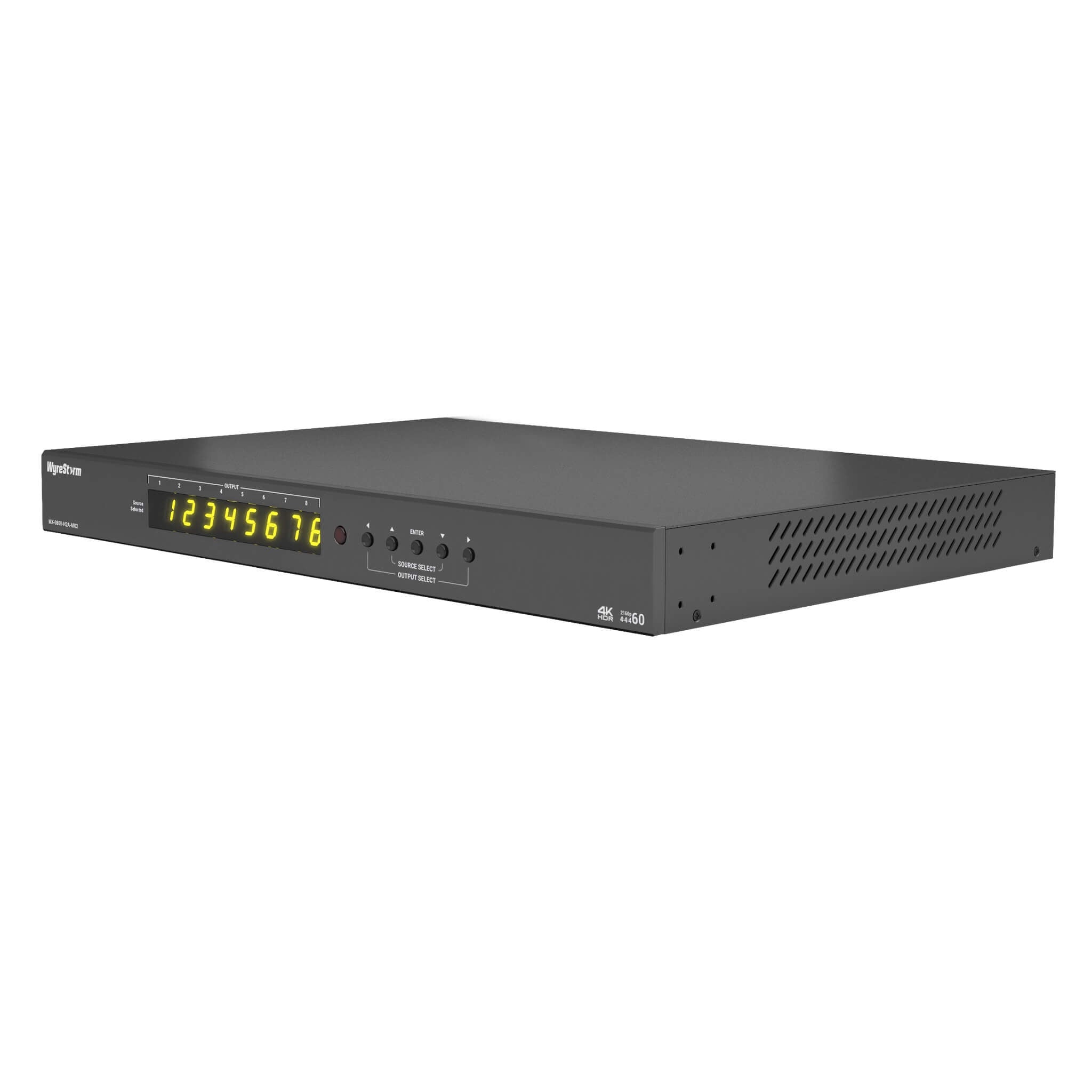 WyreStorm MX-0808-H2A-MK2 - 4K HDR 4:4:4 60Hz HDMI 8x8 Matrix Switcher, front angle